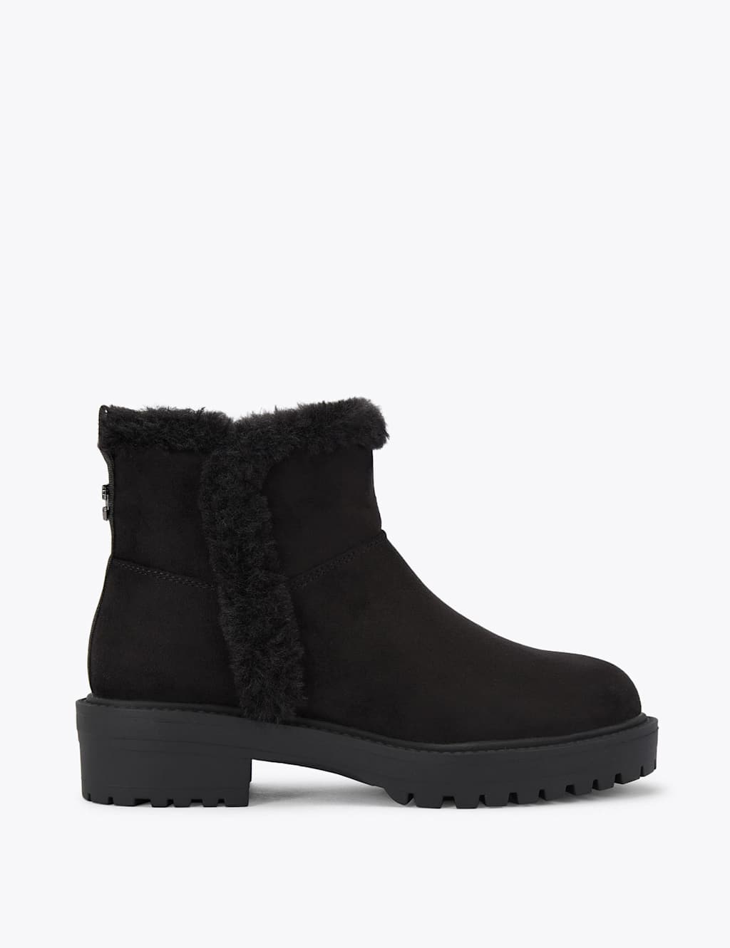 Carvela Women's Faux Fur Lining Flat Ankle Boots - 7 - Black - Available at M&S