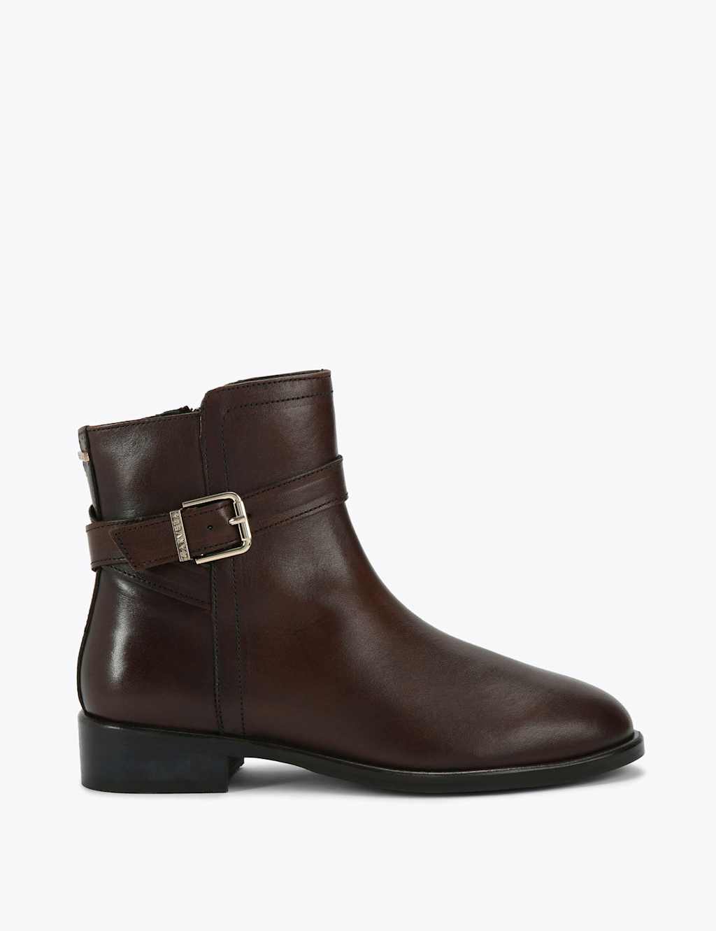 Carvela Women's Leather Buckle Flat Ankle Boots - 7 - Dark Brown - Available at M&S