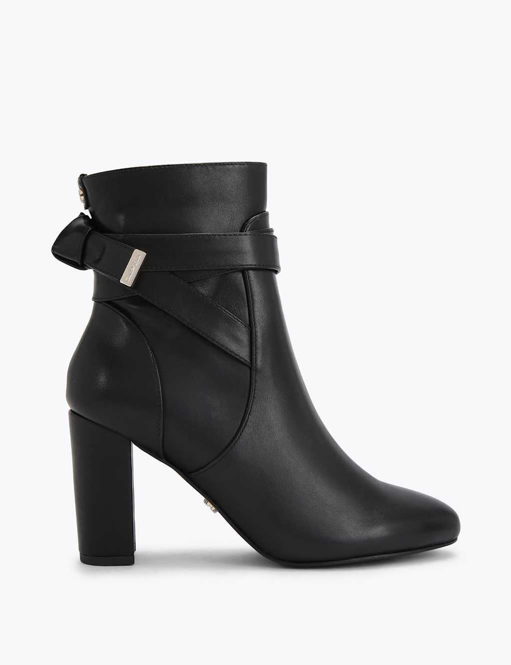 Carvela Women's Wide Fit Knot Strap Block Heel Ankle Boots - 8 - Black - Available at M&S