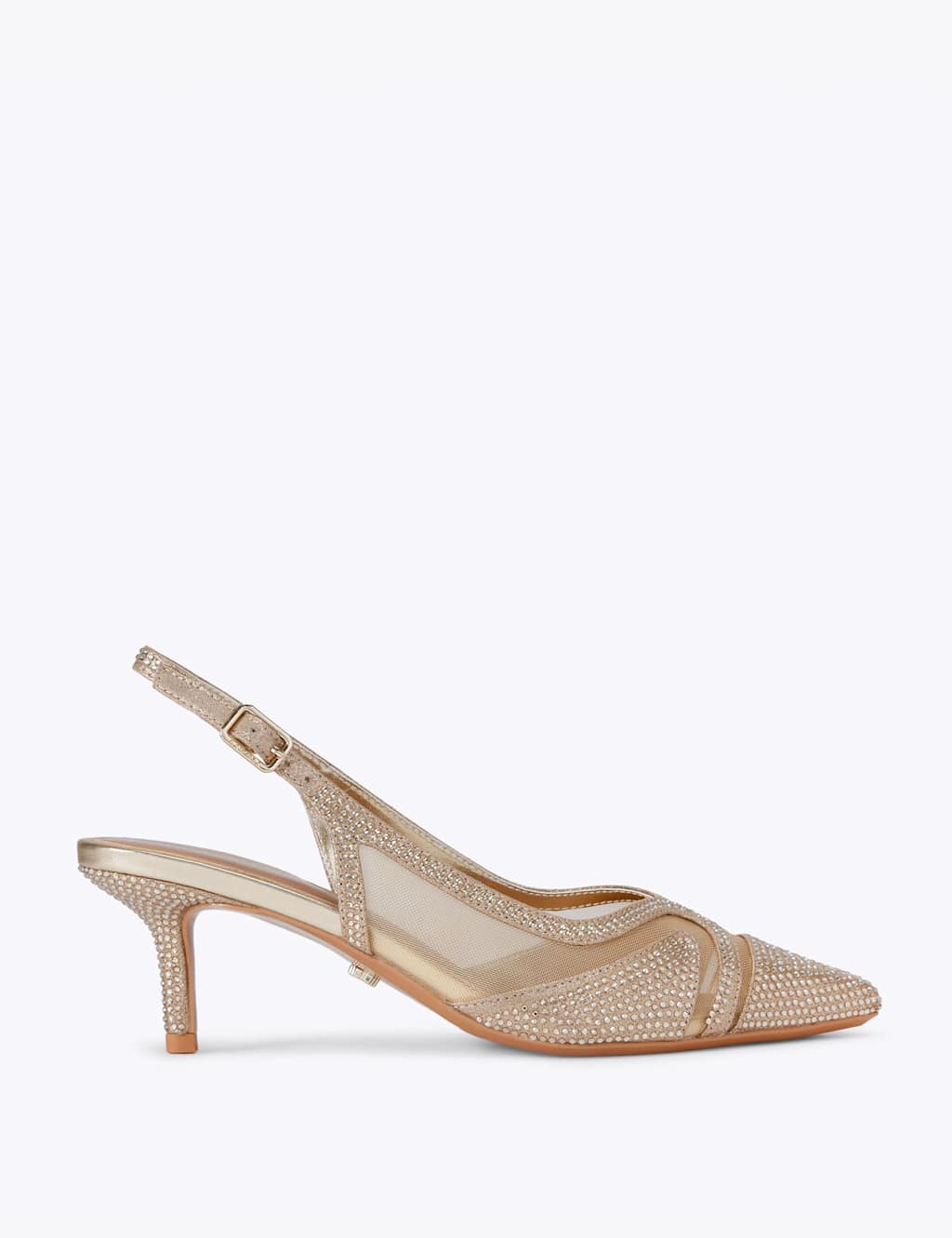 Carvela Women's Embellished Stiletto Heel Slingback Shoes - 4 - Gold - Available at M&S