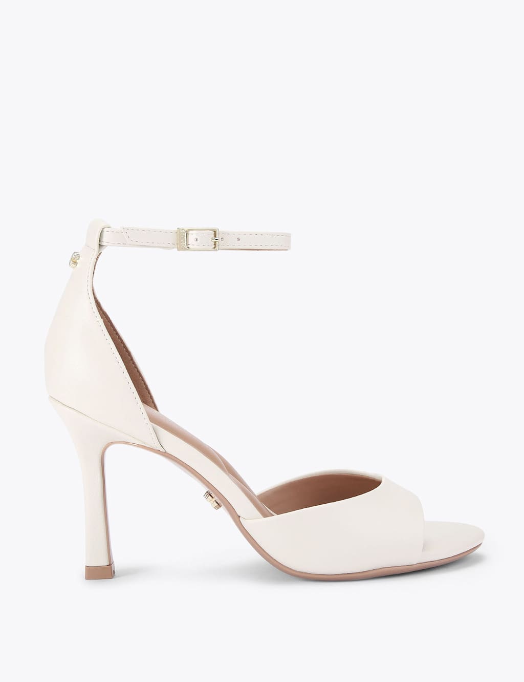 Carvela Ankle Strap Stiletto Heel Sandals Cream