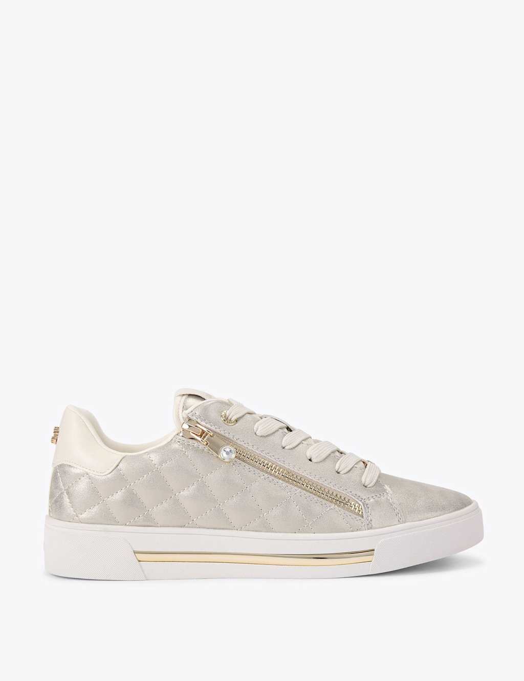 Carvela Women's Animal Print Zip Detail Trainers - 3 - Gold - Available at M&S
