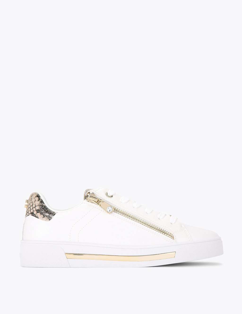 Carvela Women's Animal Print Zip Detail Trainers - 5 - White - Available at M&S