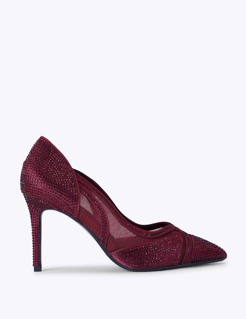 Carvela Women's Embellished Stiletto Heel Pointed Court Shoes - 4 - Red - Available at M&S