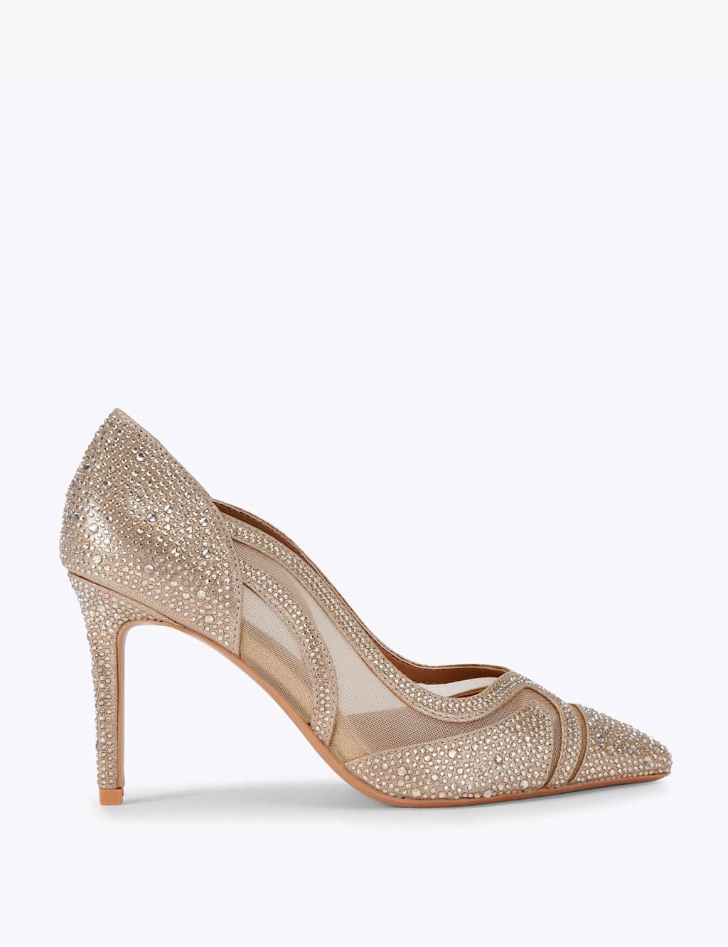 Carvela Women's Embellished Stiletto Heel Pointed Court Shoes - 7 - Gold - Available at M&S