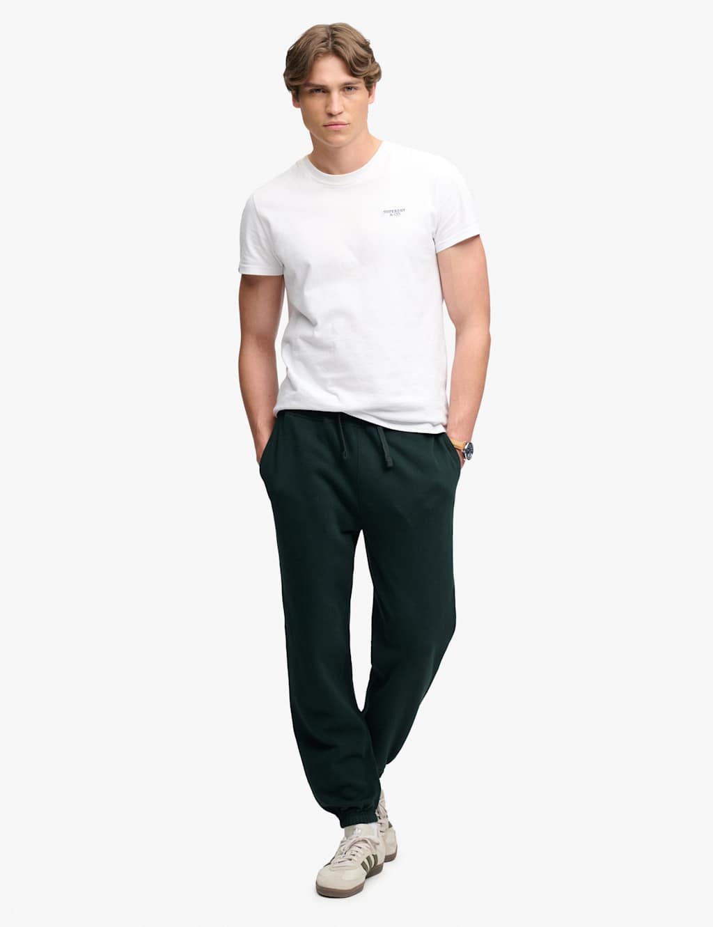 Superdry & Co Men's Slim Fit Cuffed Joggers - M - Green - Available at M&S