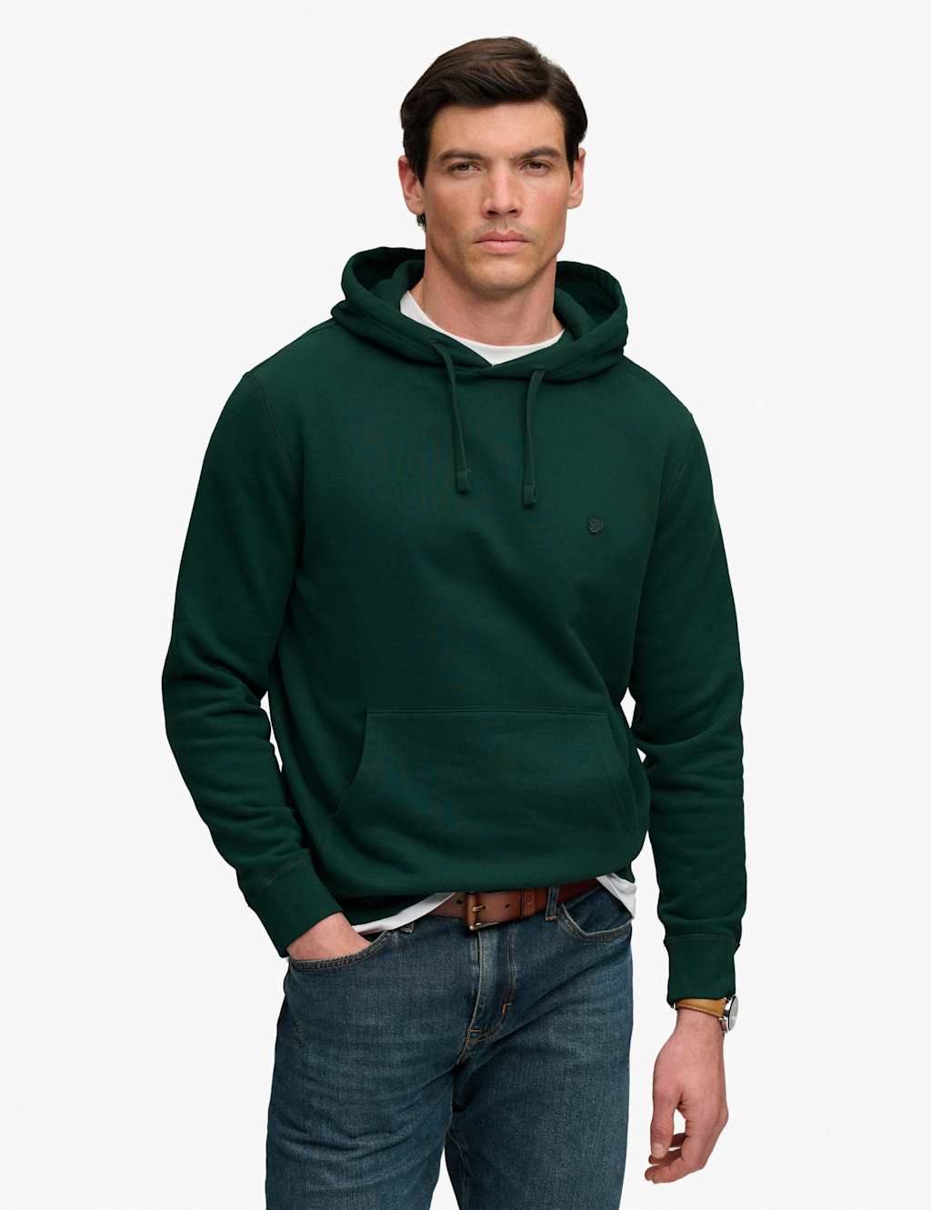 Superdry & Co Men's Cotton Rich Relaxed Hoodie - M - Green - Available at M&S