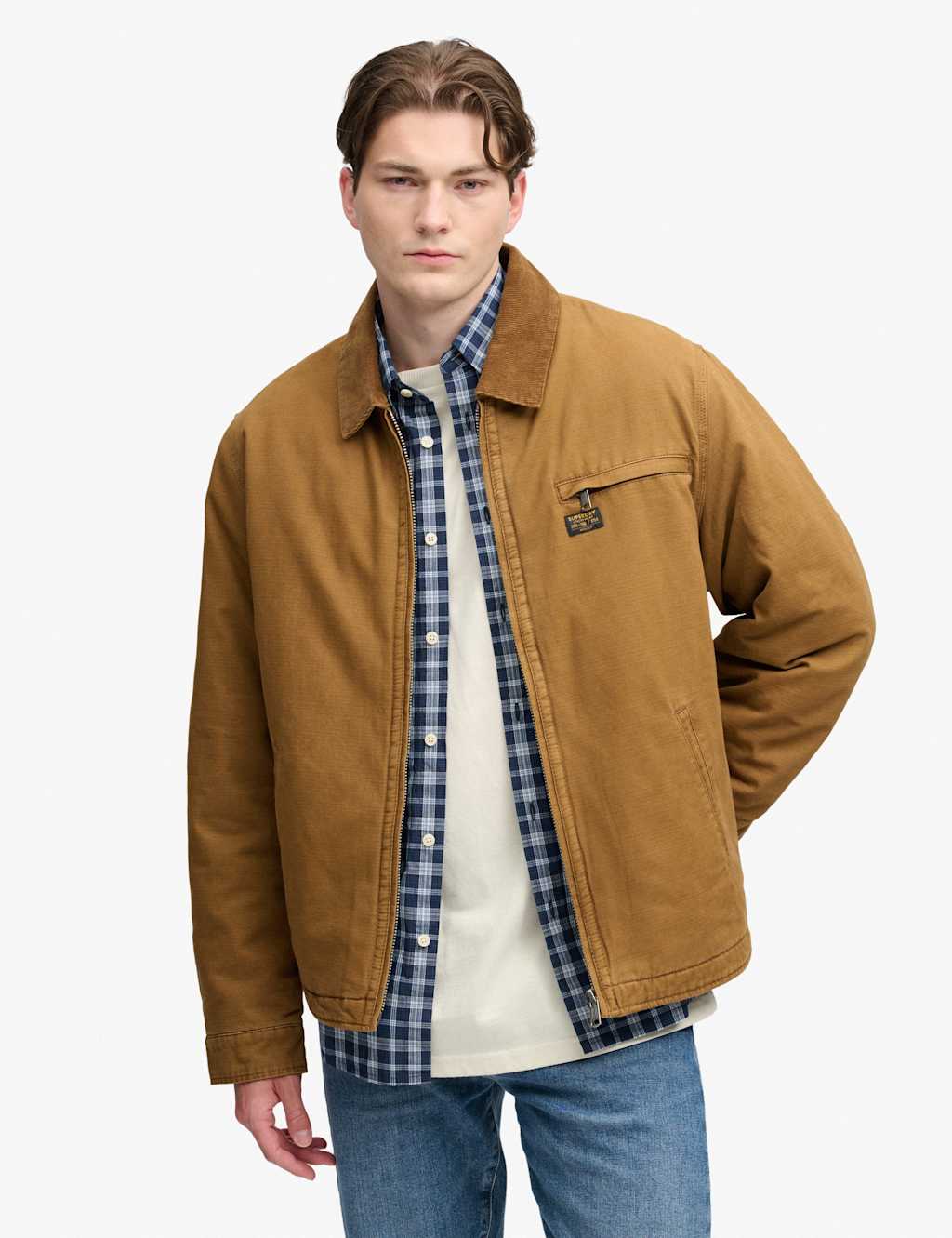 Superdry & Co Men's Cotton Rich Workwear Ranch Jacket - L - Brown - Available at M&S