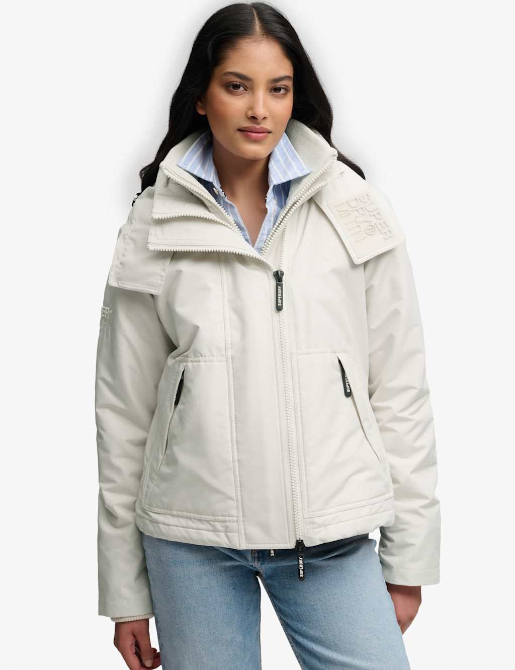 Superdry & Co Women's Water Repellent Hooded Relaxed Jacket - 14 - Grey - Available at M&S