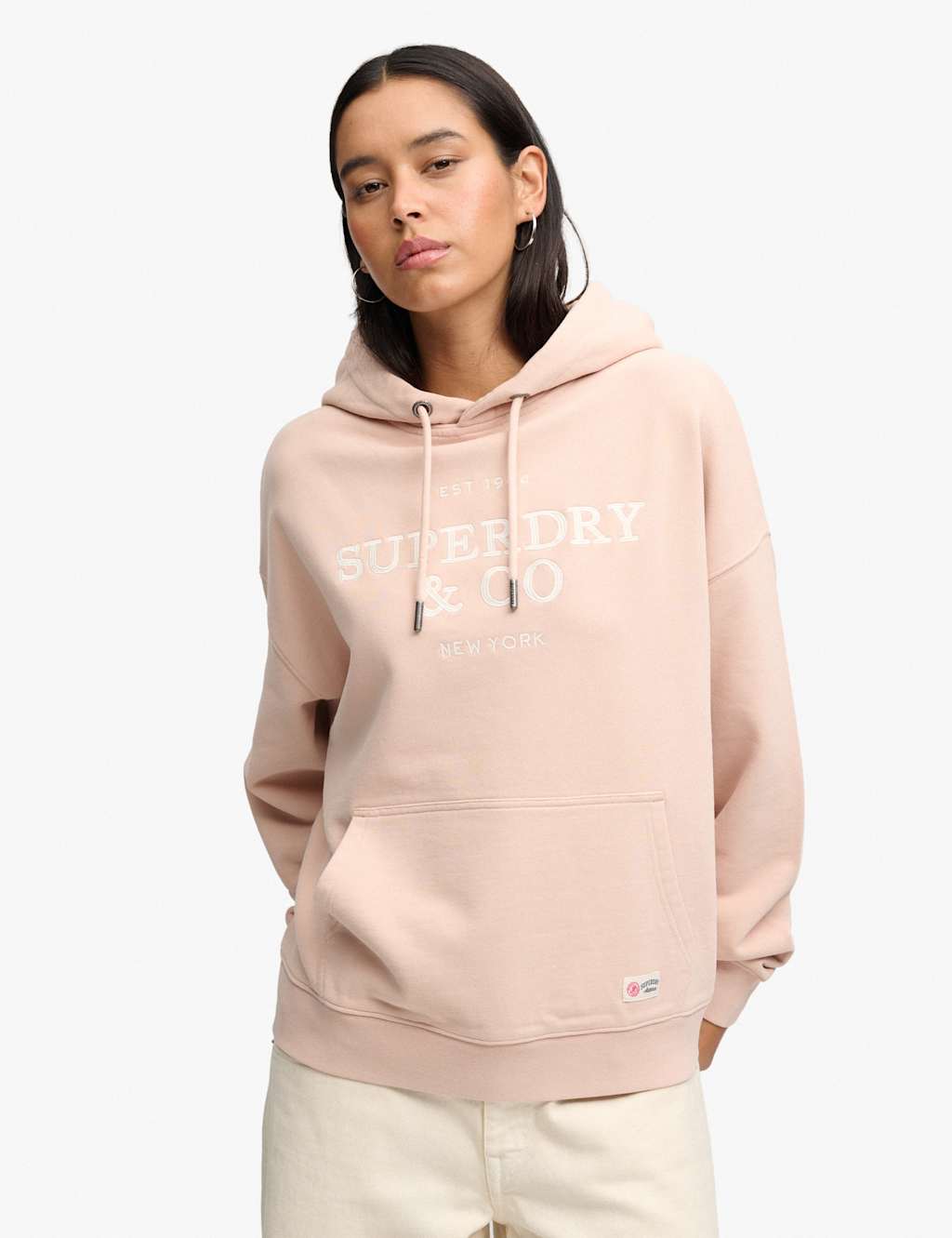 Superdry & Co Women's Cotton Rich Embroidered Oversized Hoodie - 16 - Pink - Available at M&S