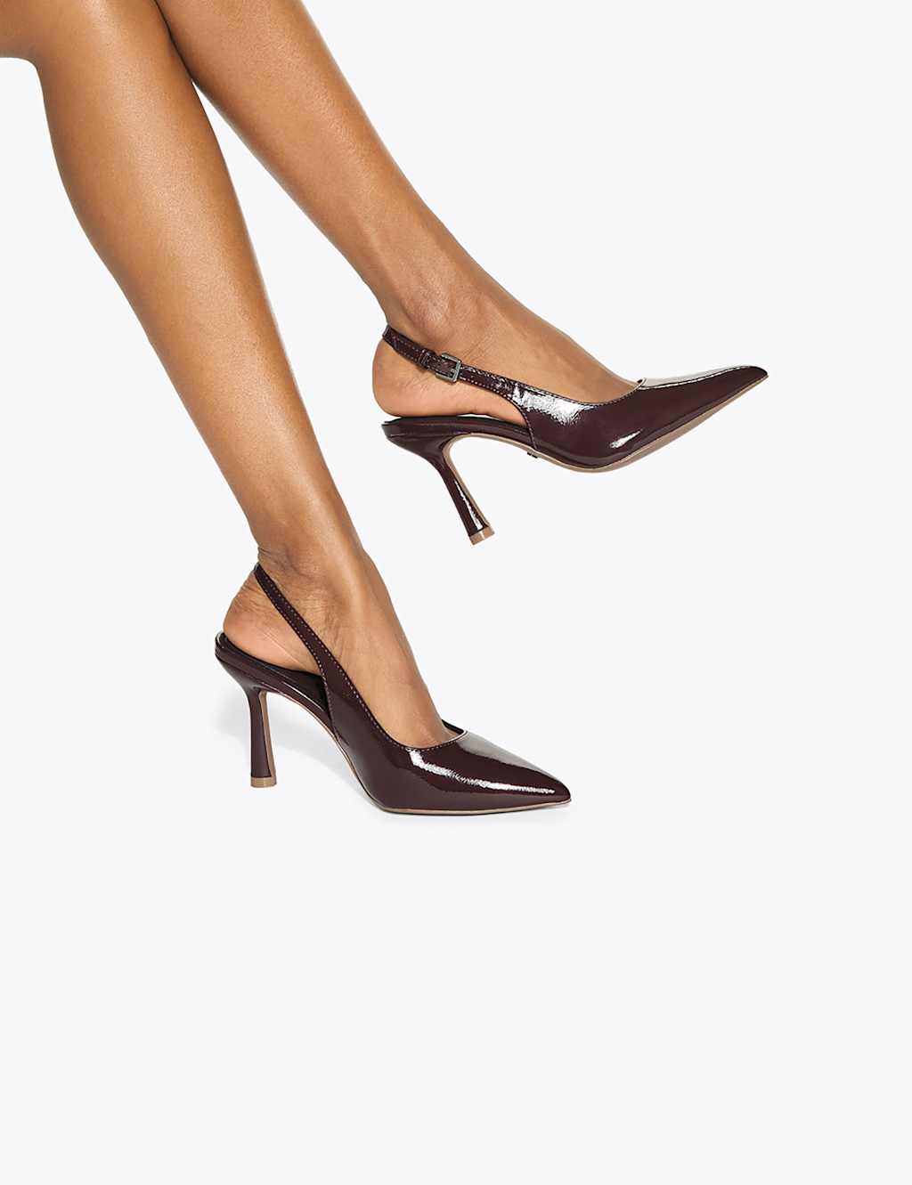 Kurt Geiger Women's Adina Stiletto Heel Slingback Court Shoes - 8 - Burgundy - Available at M&S