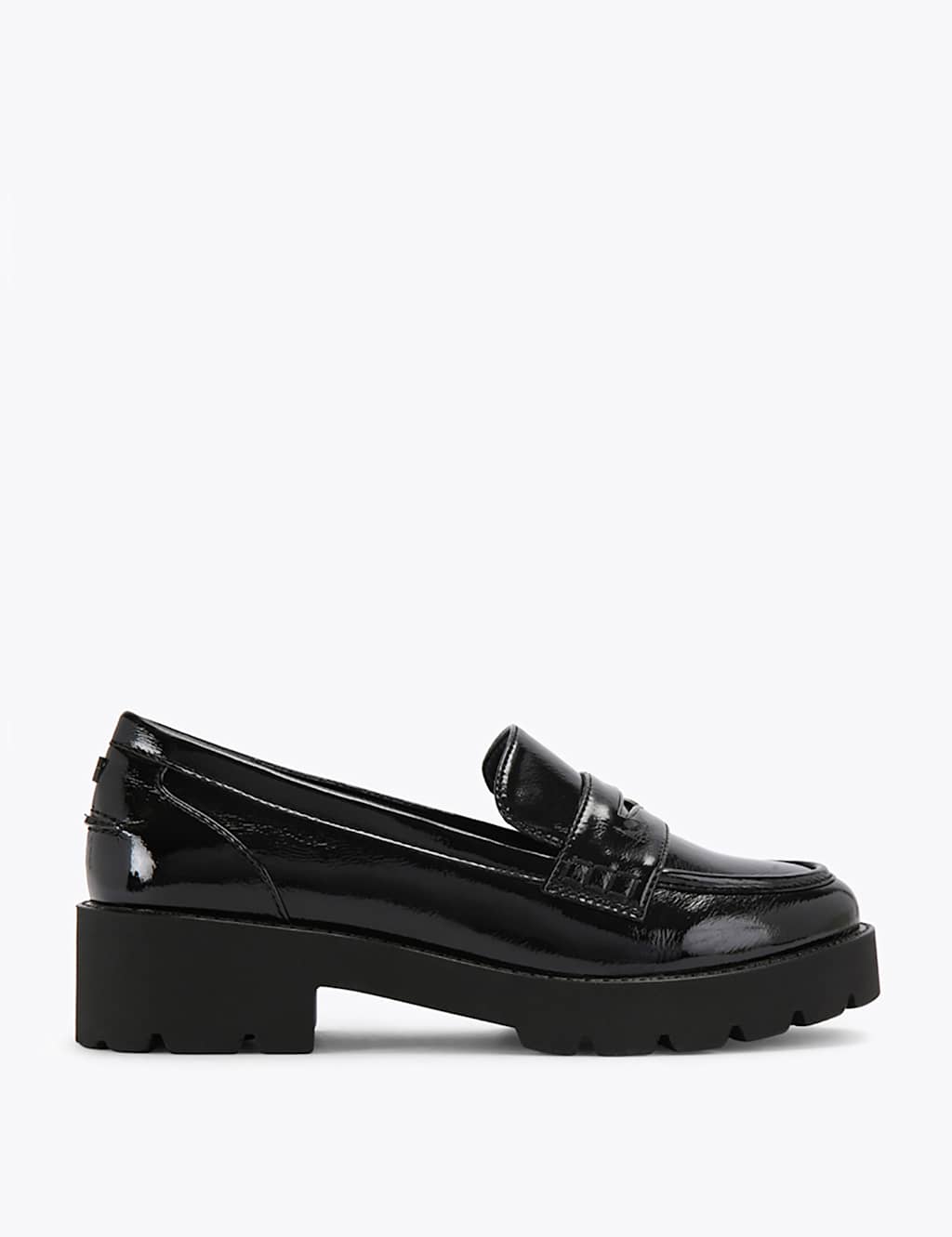 Kurt Geiger Women's Patent Block Heel Loafers - 5 - Black - Available at M&S
