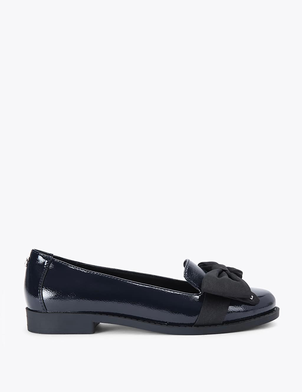 Kurt Geiger Women's Leather Bow Flat Ballet Pumps - 4 - Navy - Available at M&S