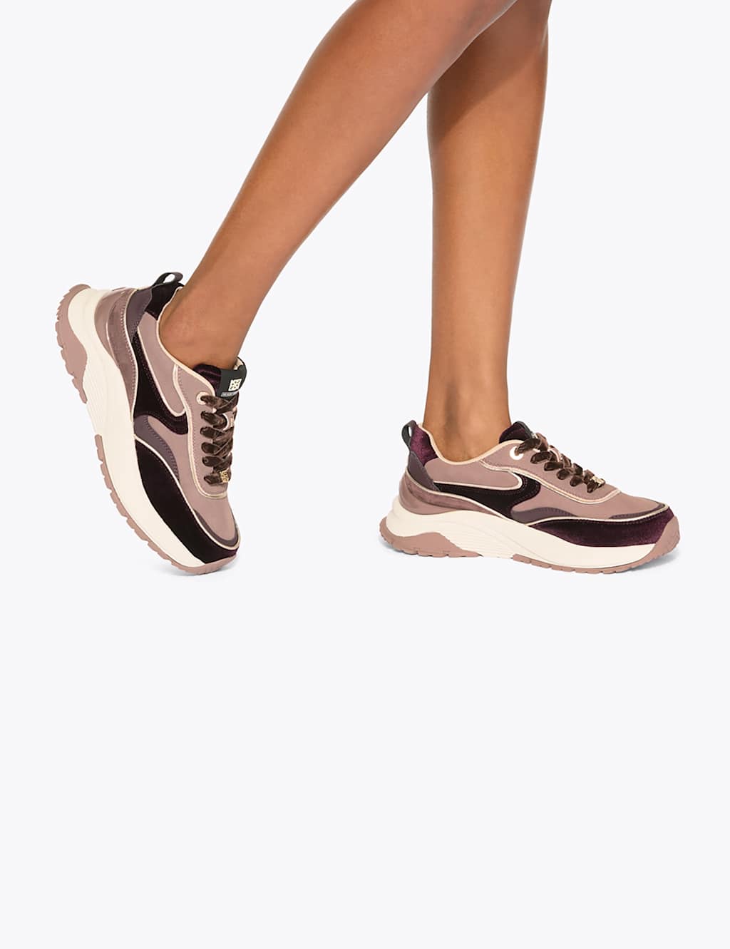 Kurt Geiger Women's Lace Up Chunky Trainers - 7 - Burgundy - Available at M&S