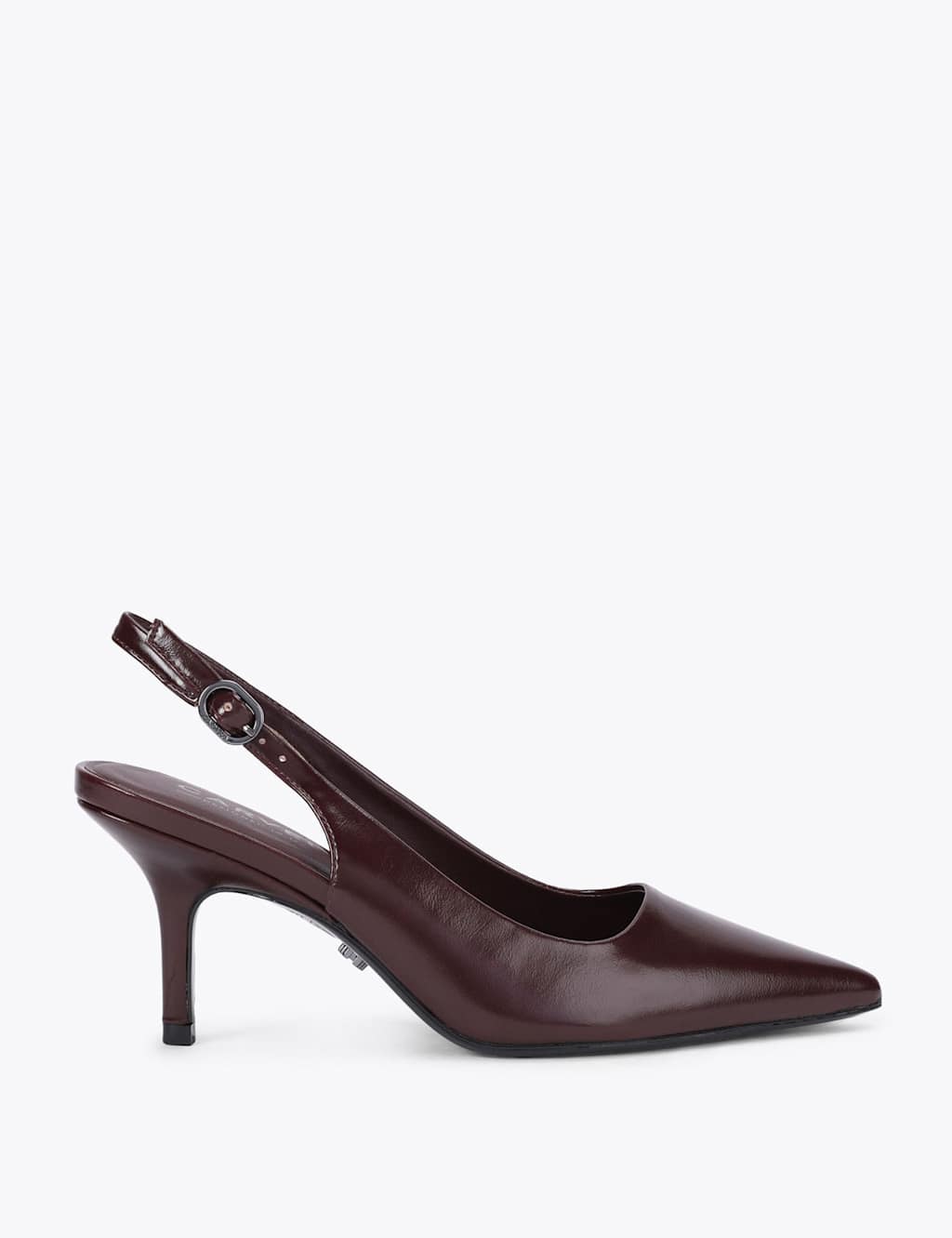 Carvela Women's Buckle Stiletto Heel Pointed Slingback Shoes - 4 - Burgundy - Available at M&S