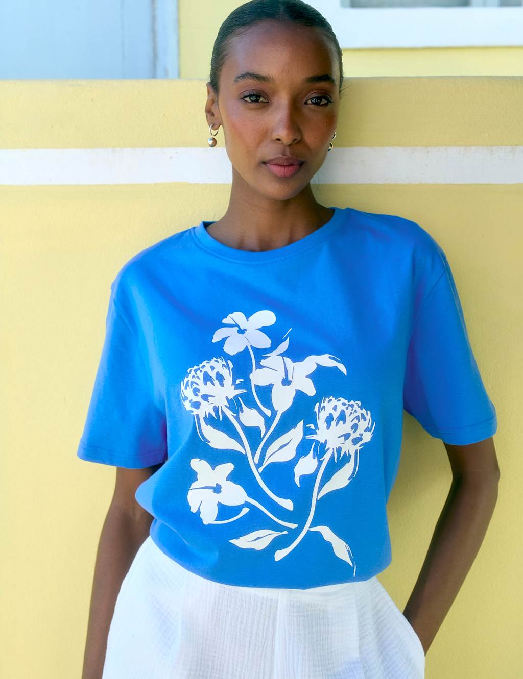 Regatta Women's Baska Pure Cotton Printed T-Shirt - 8 - Blue Mix - Available at M&S
