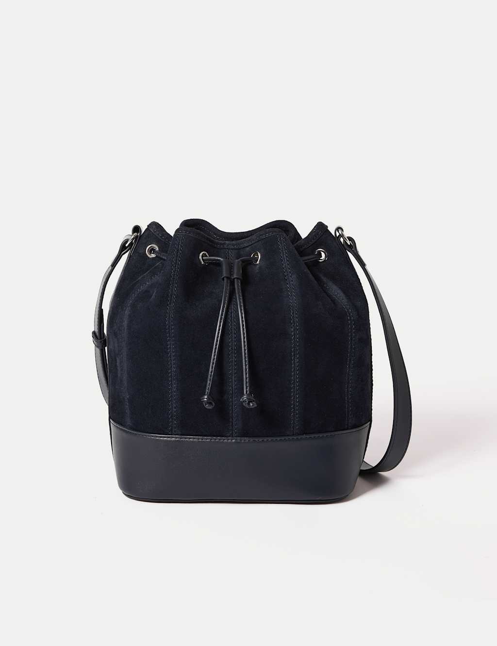Jigsaw Women's Leather Drawstring Bucket Bag - Navy - Available at M&S