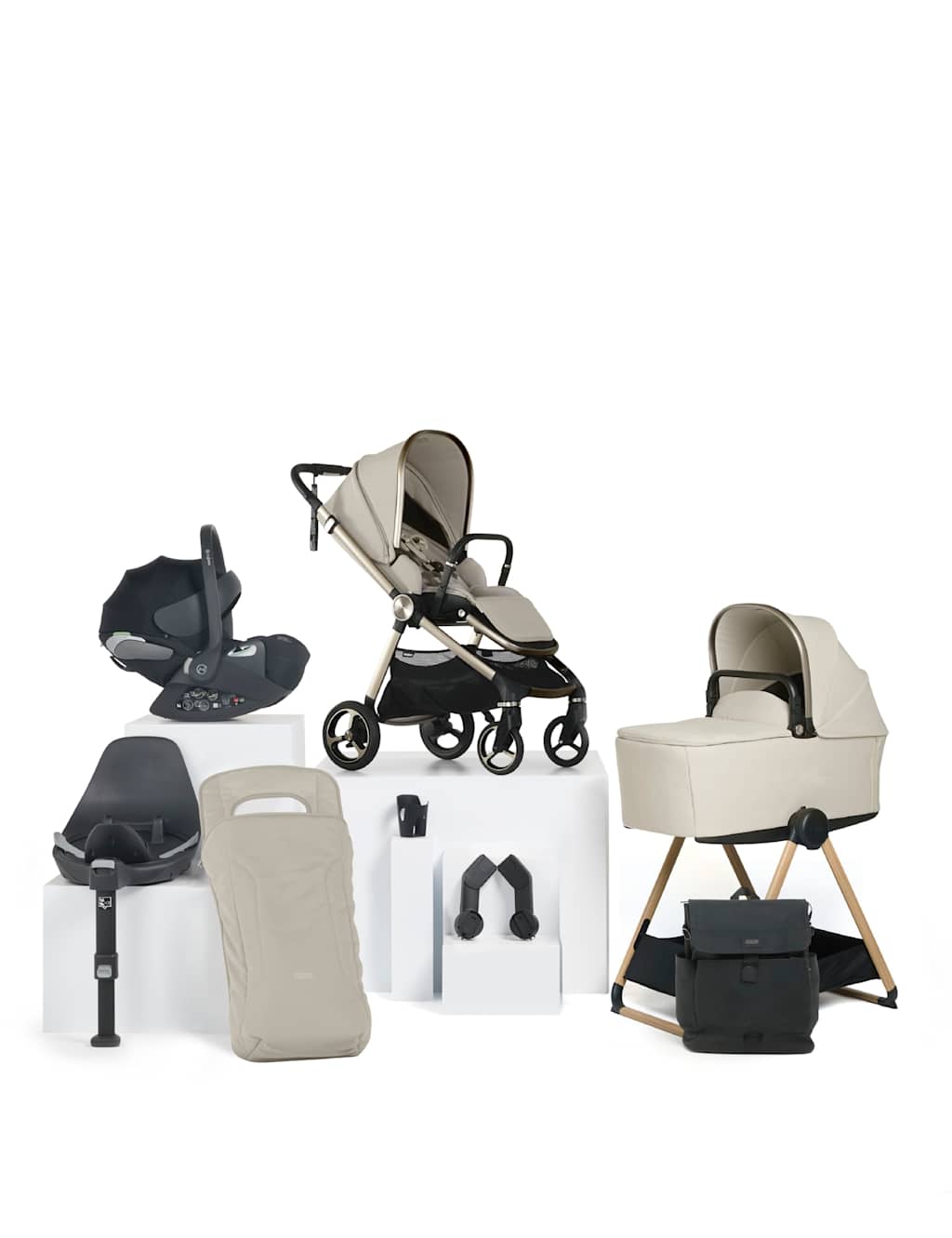 Mamas & Papas Vardo Complete Stand Bundle - Beige - Available at M&S