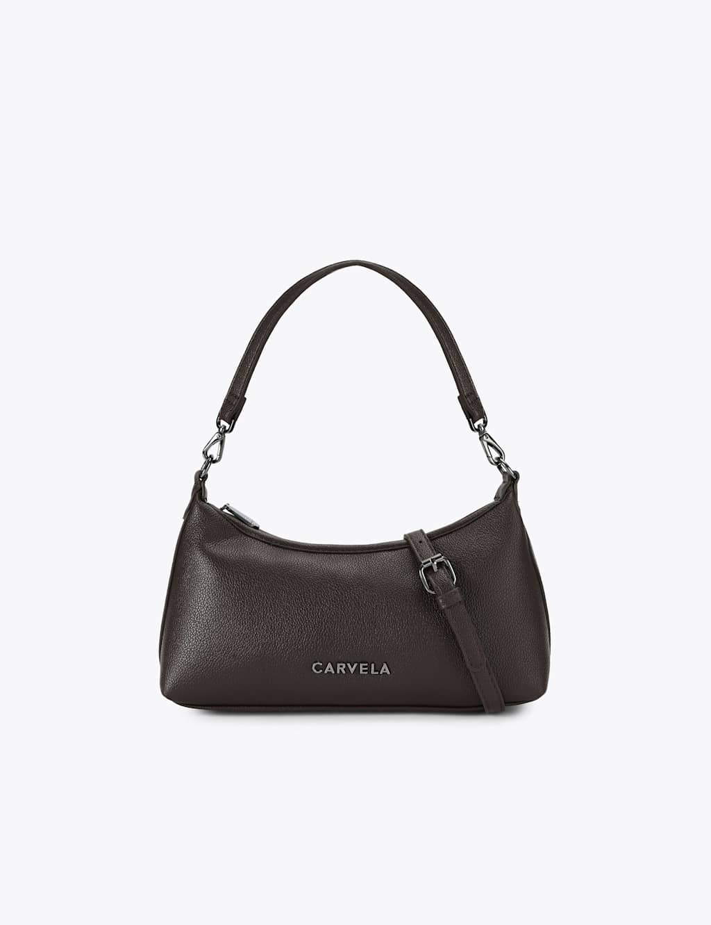 Carvela Women's Faux Leather Patent Finish Shoulder Bag - Dark Brown - Available at M&S