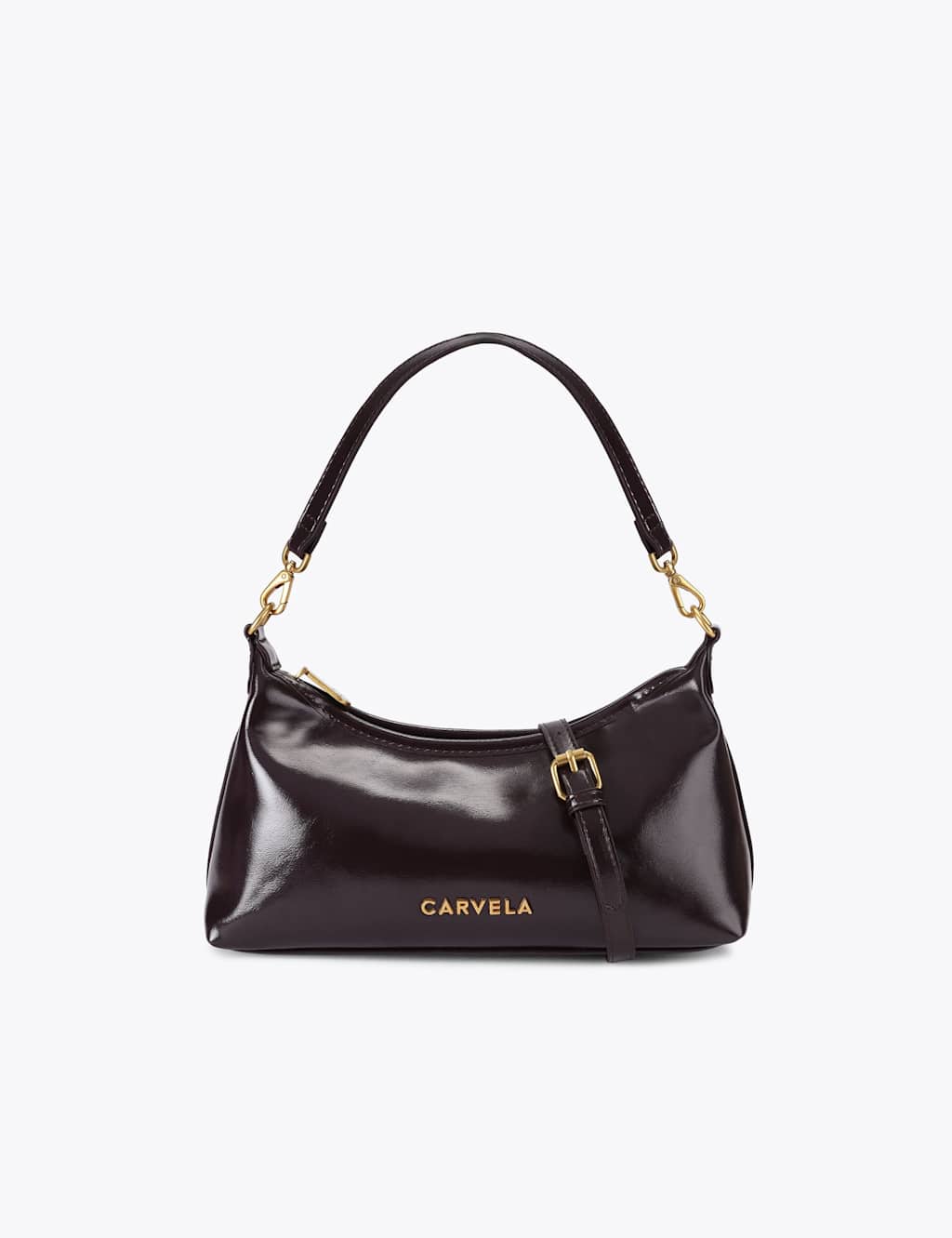 Carvela Women's Faux Leather Patent Finish Shoulder Bag - Burgundy - Available at M&S