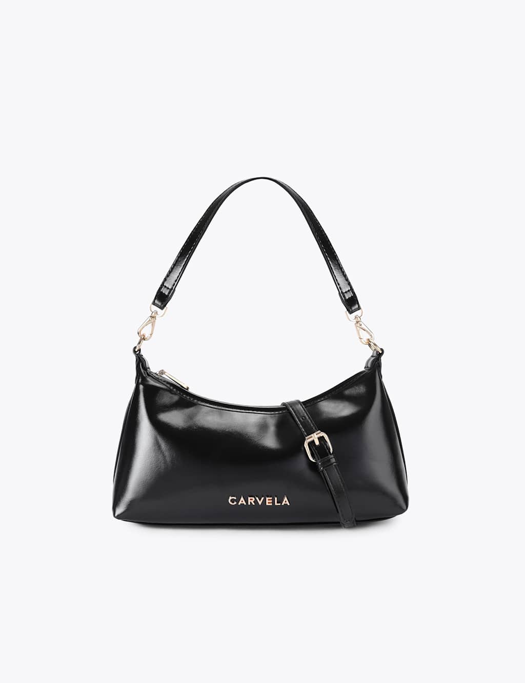 Carvela Women's Faux Leather Patent Finish Shoulder Bag - Black - Available at M&S