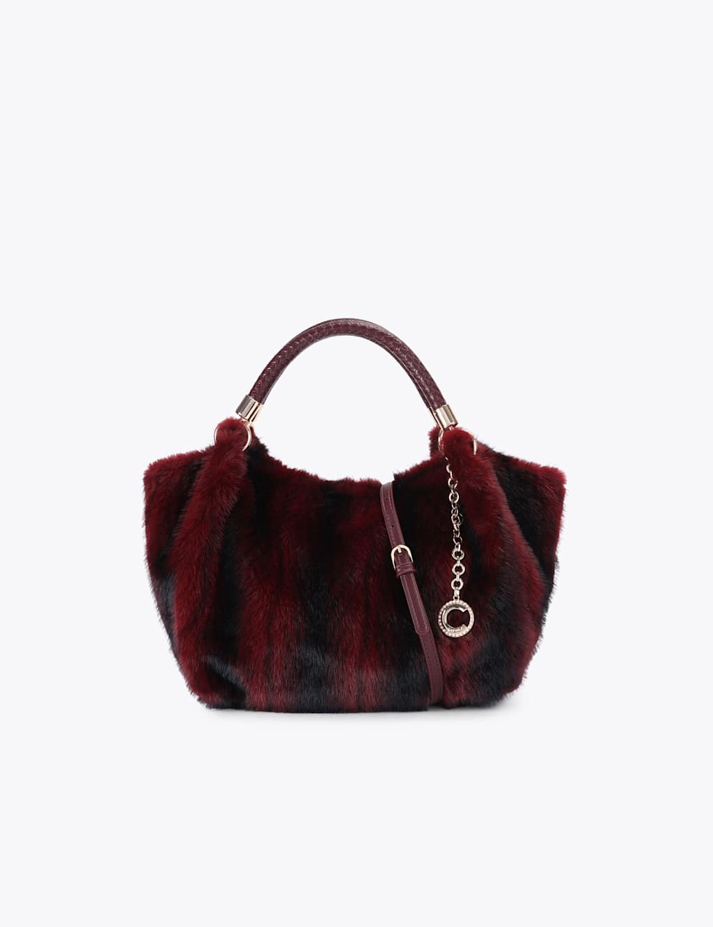 Carvela Women's Faux Fur Mini Cross Body Bag - Red Mix - Available at M&S