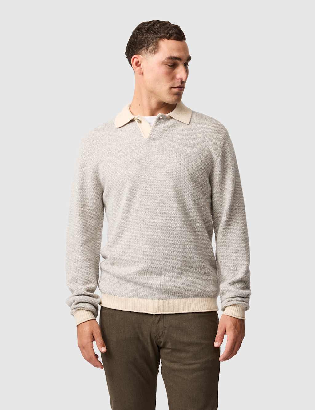 Rodd & Gunn Men's Wool Cotton Blend Jumper - L - Grey Mix - Available at M&S