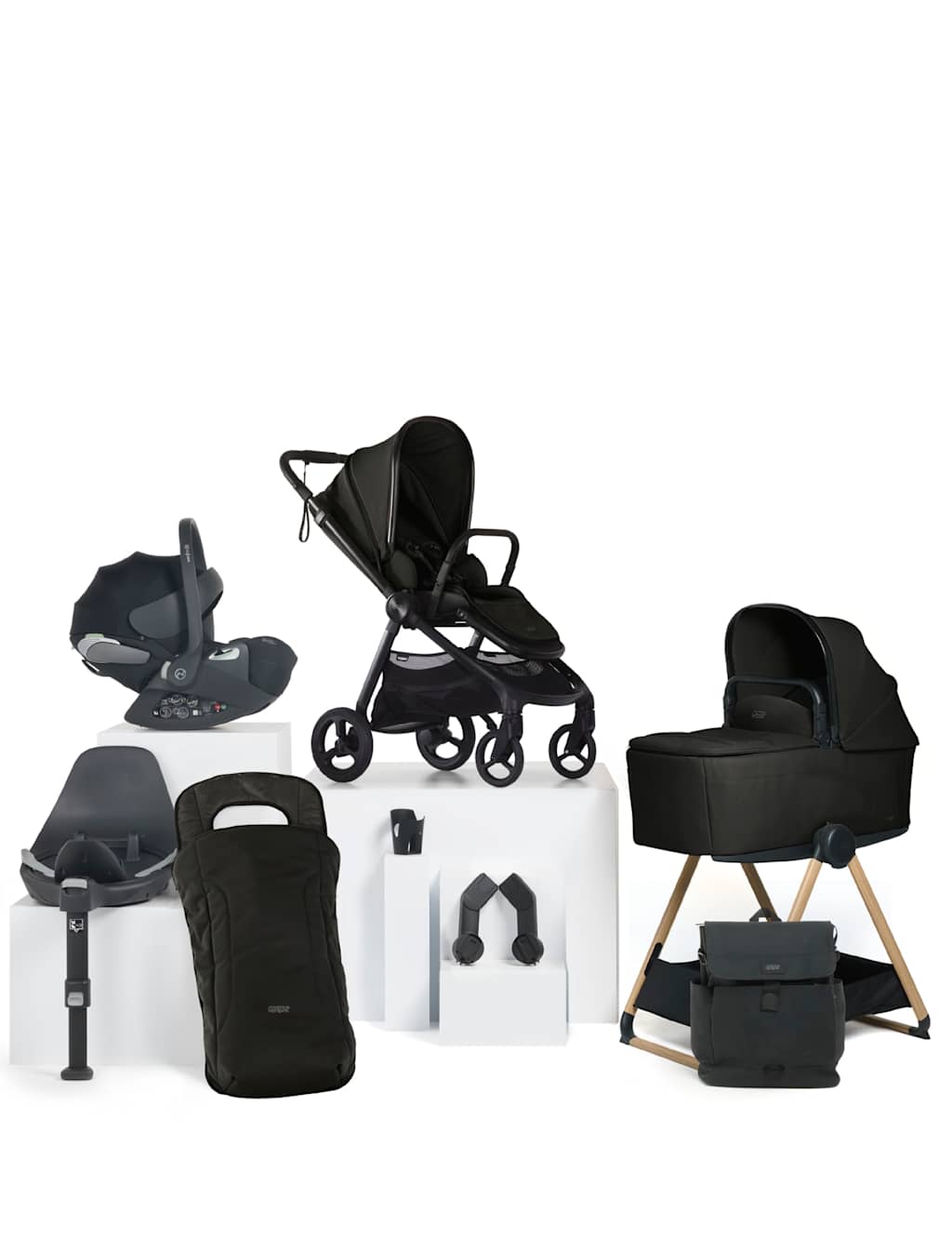 Mamas & Papas Vardo Complete Stand Bundle - Black - Available at M&S