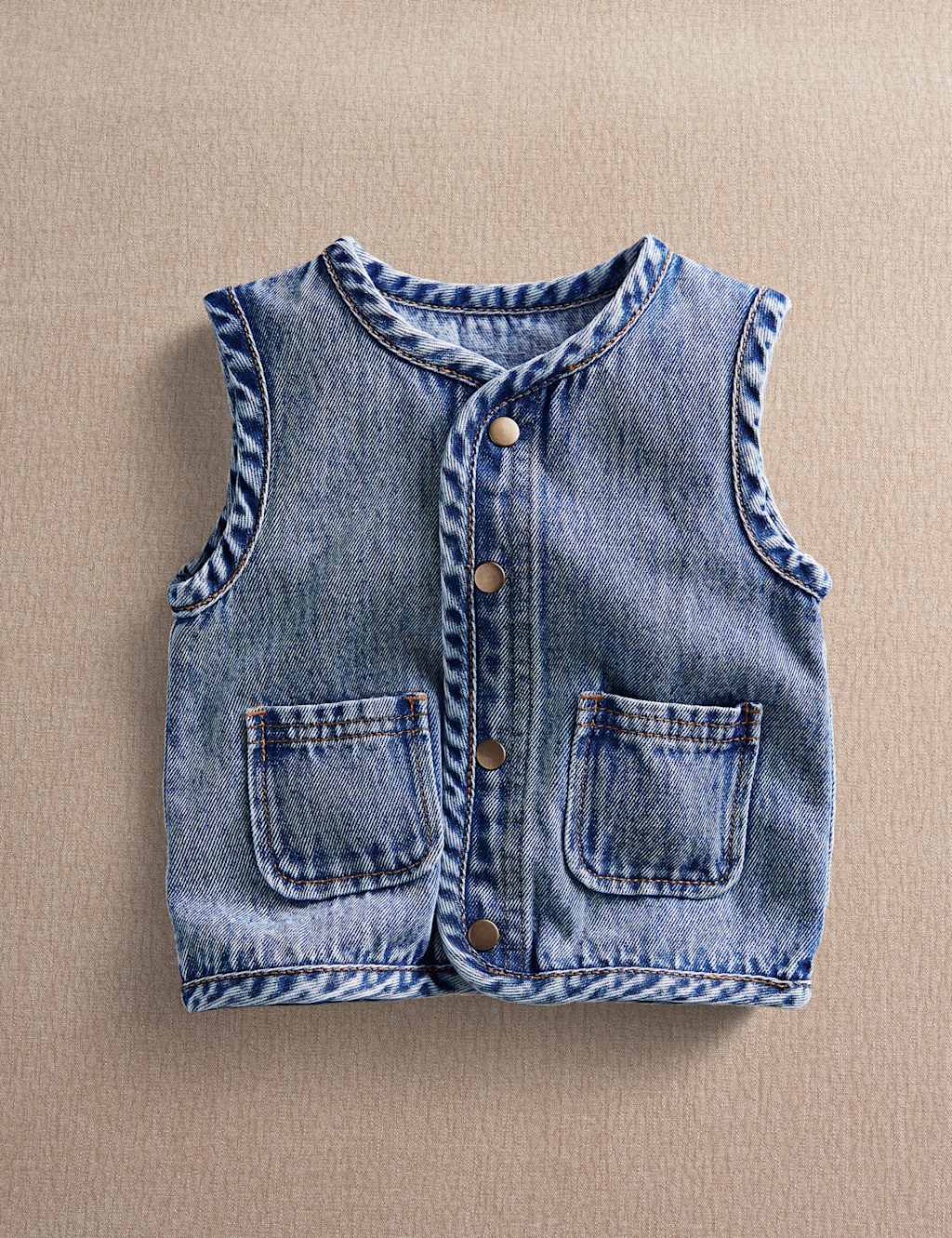 Mamas & Papas Boys Denim Gilet (3-36 Mths) - 18-24 Months - Blue - Available at M&S