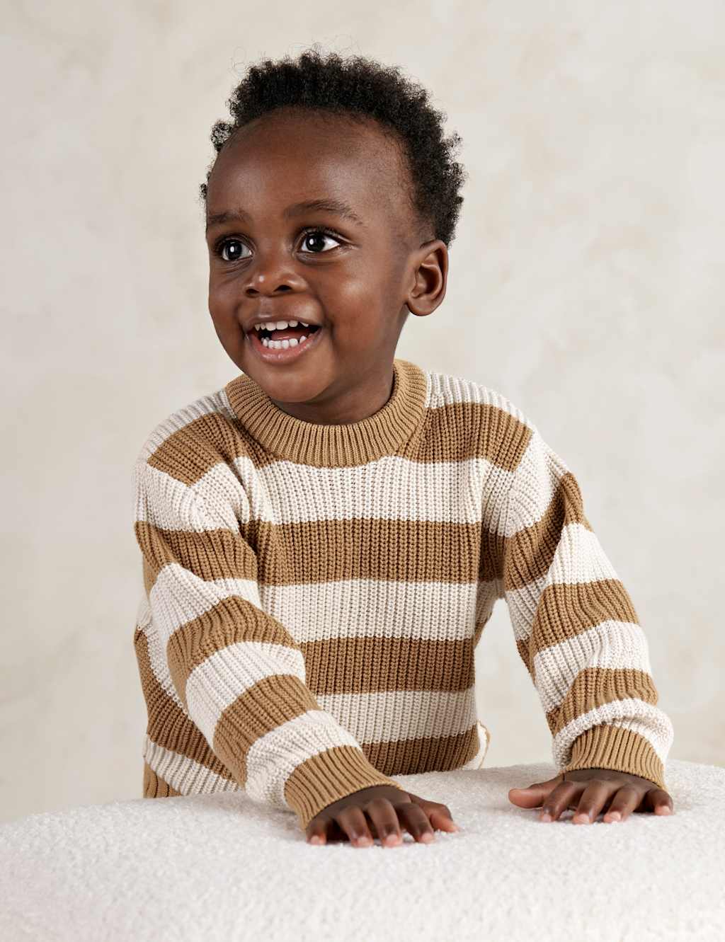 Mamas & Papas Boys 2 Piece Striped Knitted Outfit (0-3 Yrs) - 2-3 Years - Brown - Available at M&S