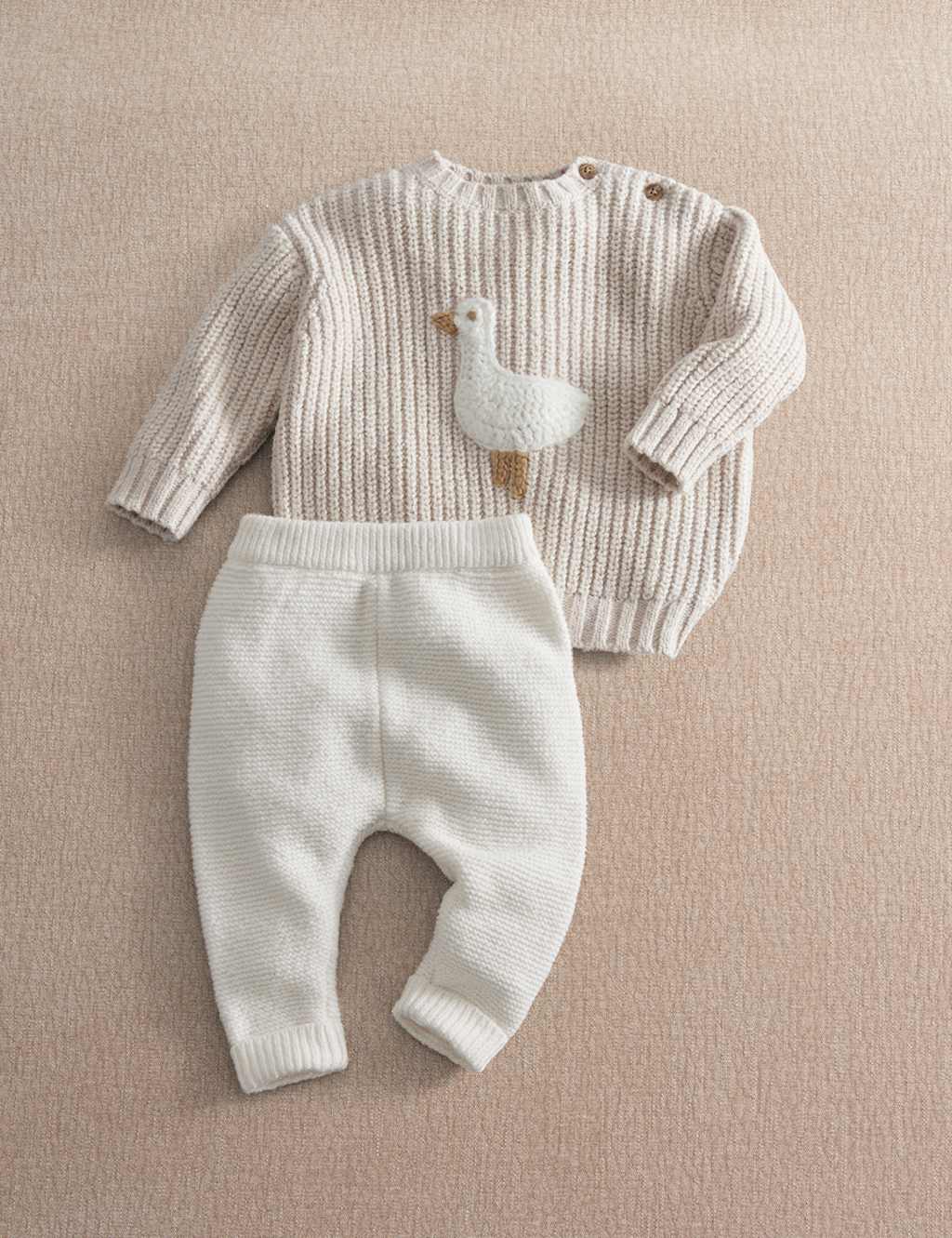 Mamas & Papas Kids 2 Piece Cotton Rich Knitted Outfit (0-9 Mths) - Newborn - Grey - Available at M&S