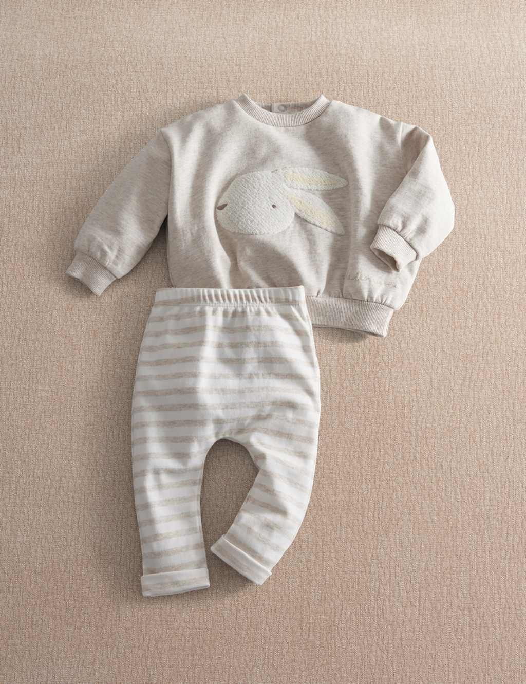 Mamas & Papas Kids 2 Piece Pure Cotton Bunny Outfit (0-9 Mths) - 6-9 Months - Grey - Available at M&S