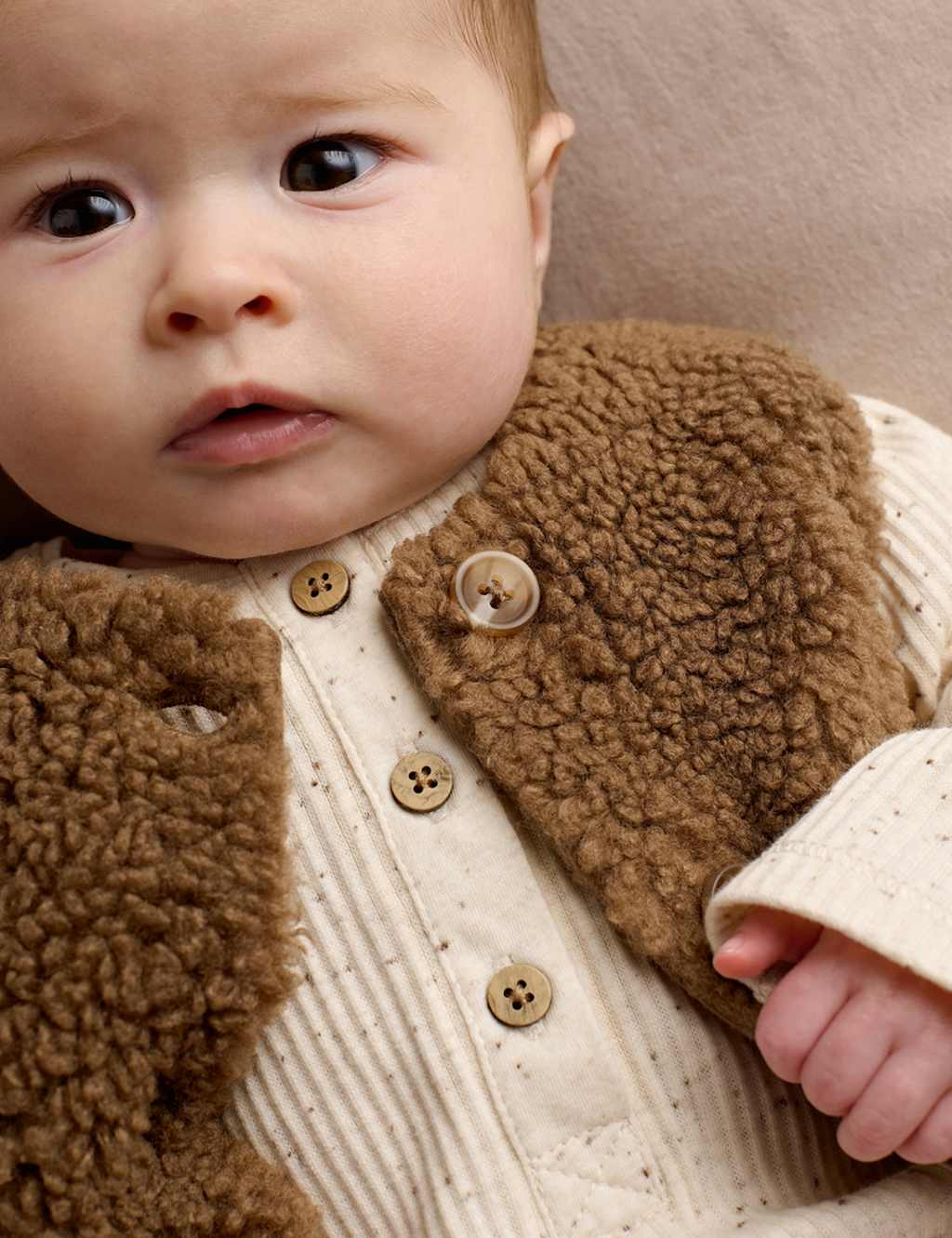 Mamas & Papas Kids 3 Piece Cotton Rich Gingham Outfit (0-24 Mths) - 9-12 Months - Beige - Available at M&S