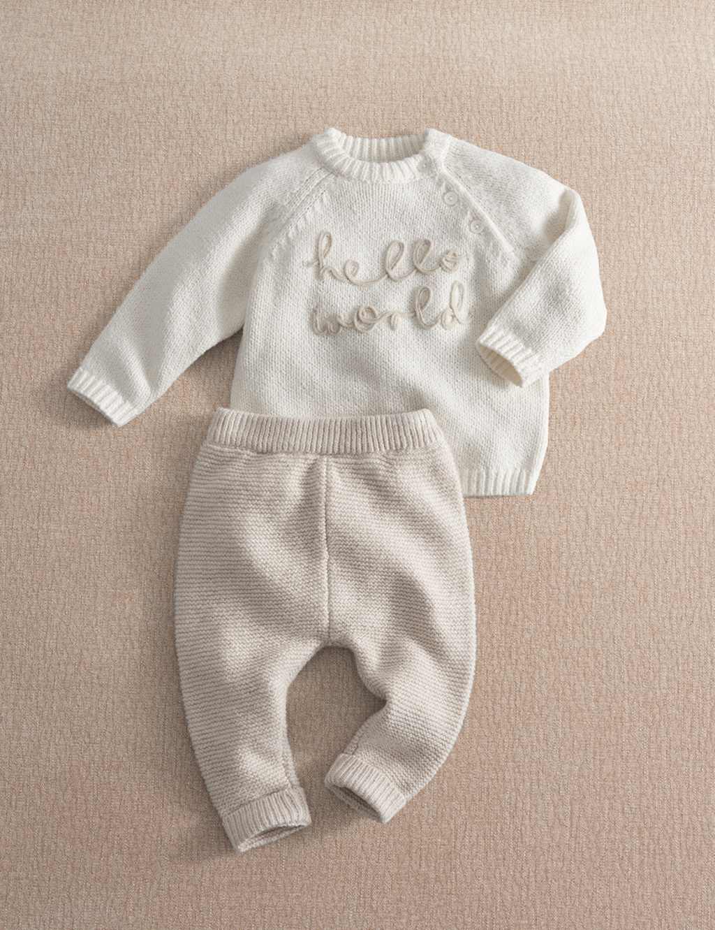 Mamas & Papas Kids 2 Piece Cotton Rich Knitted Outfit (0-9 Mths) - Newborn - 1 Months - Grey - Available at M&S