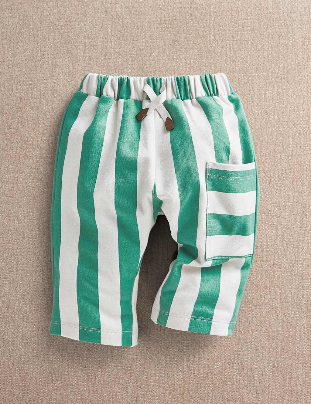 Mamas & Papas Boys Pure Cotton Striped Trousers (0-3 Yrs) - 18-24 Months - Green - Available at M&S