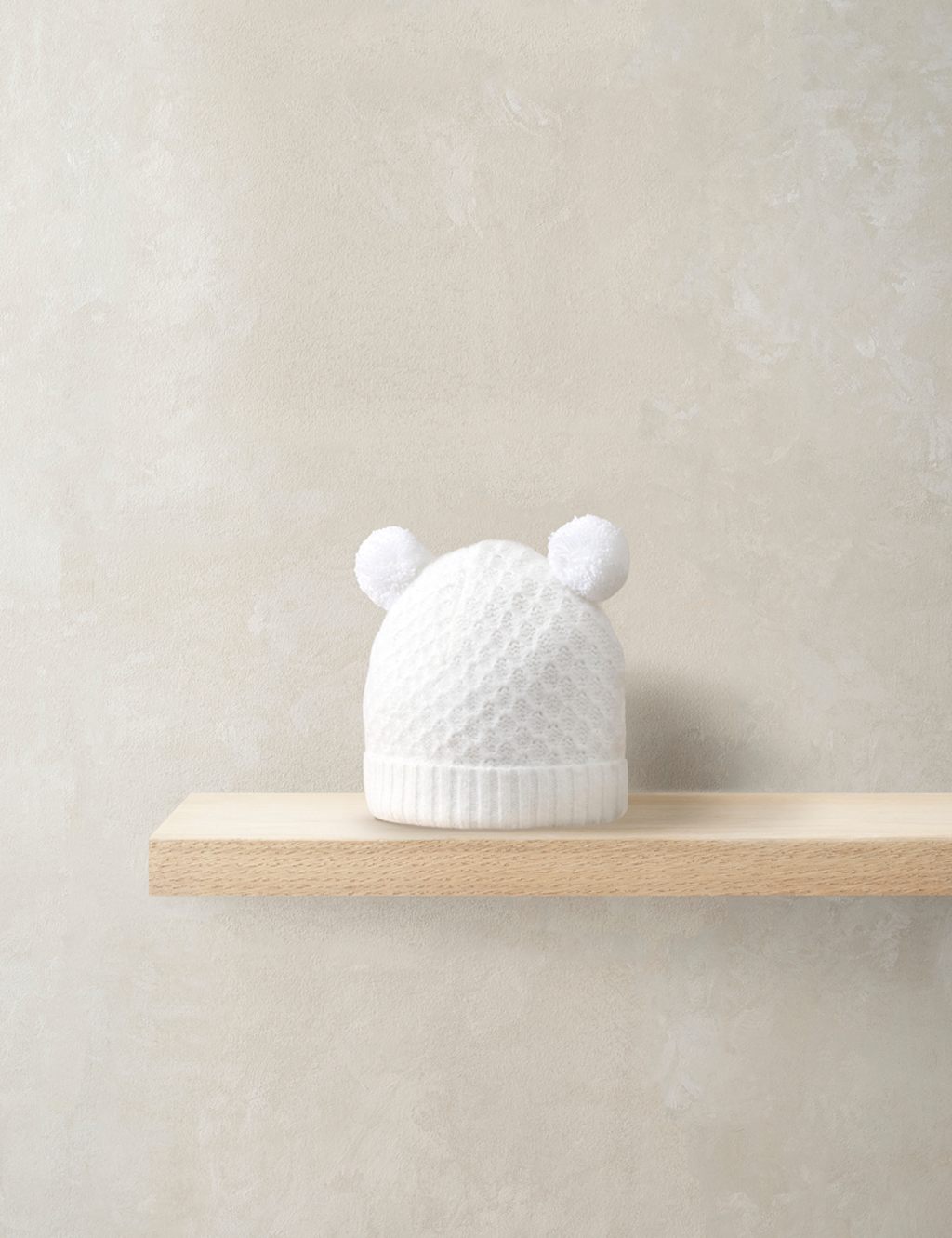 Mamas & Papas Kids Knitted Pom Pom Hat (0-12 Mths) - Newborn - White - Available at M&S