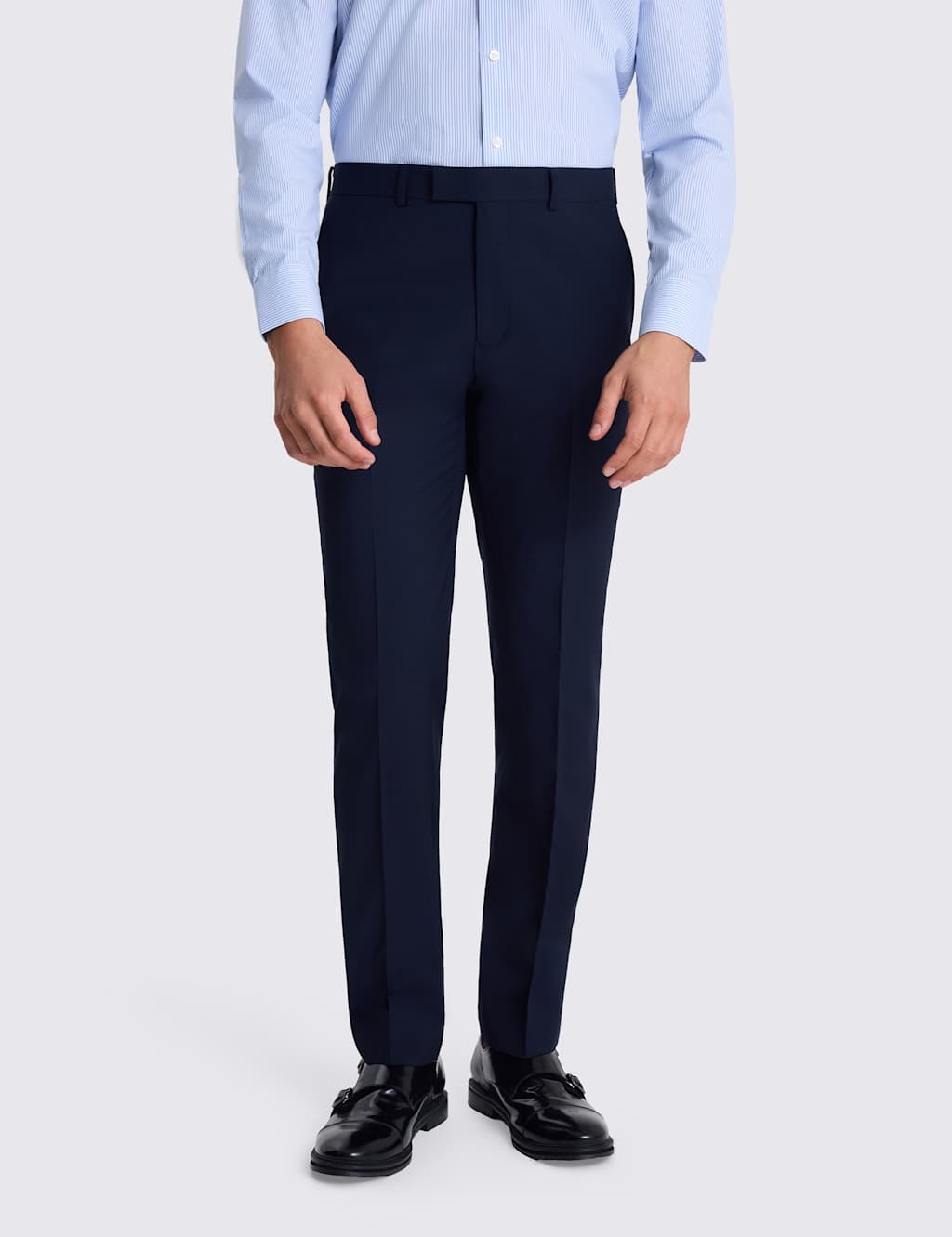 Moss Men's Tailored Fit Wool Rich Performance Suit Trousers - 32 - Navy - Available at M&S