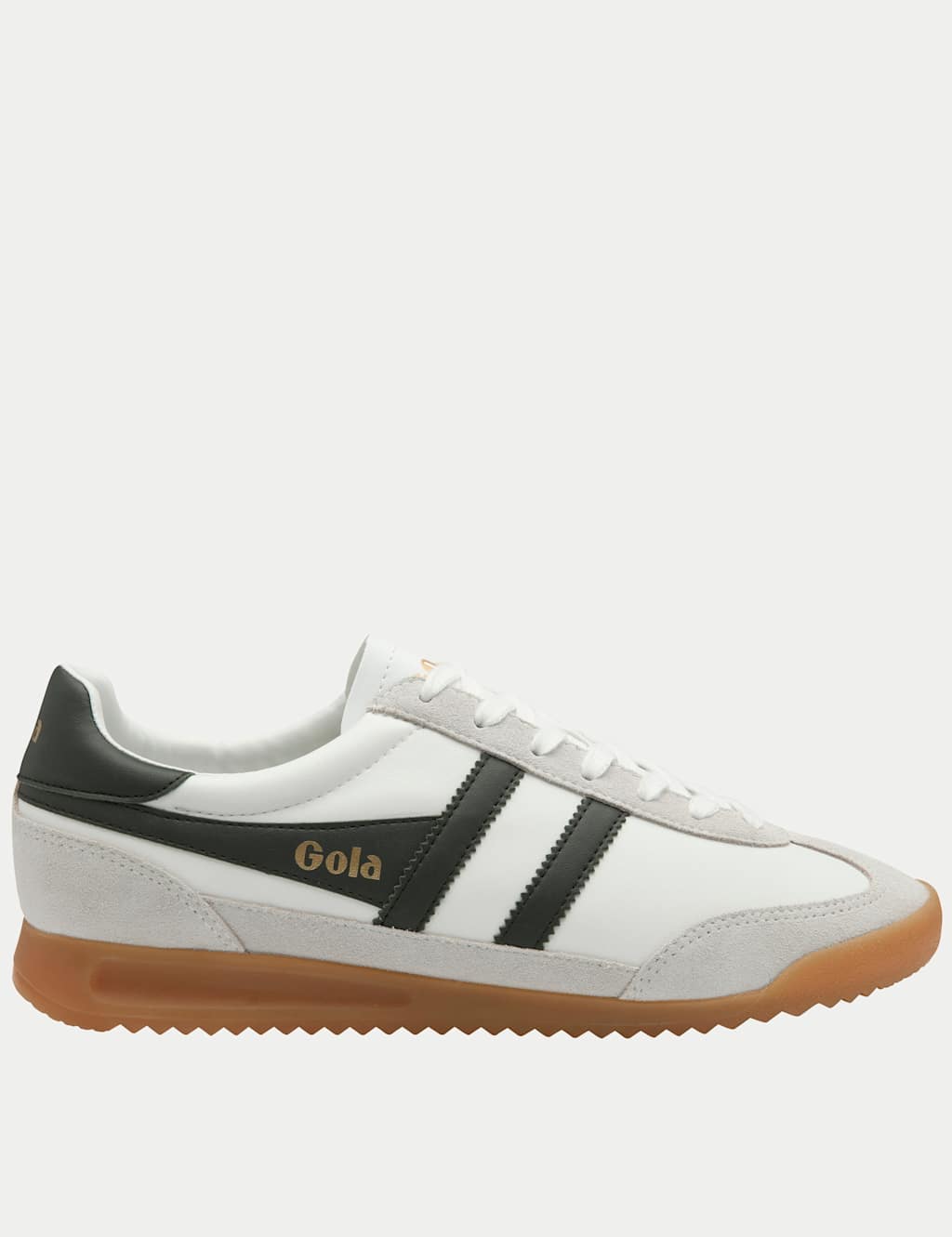 Gola Men's Leather Colour Block Lace Up Trainers - 10 - White Mix - Available at M&S