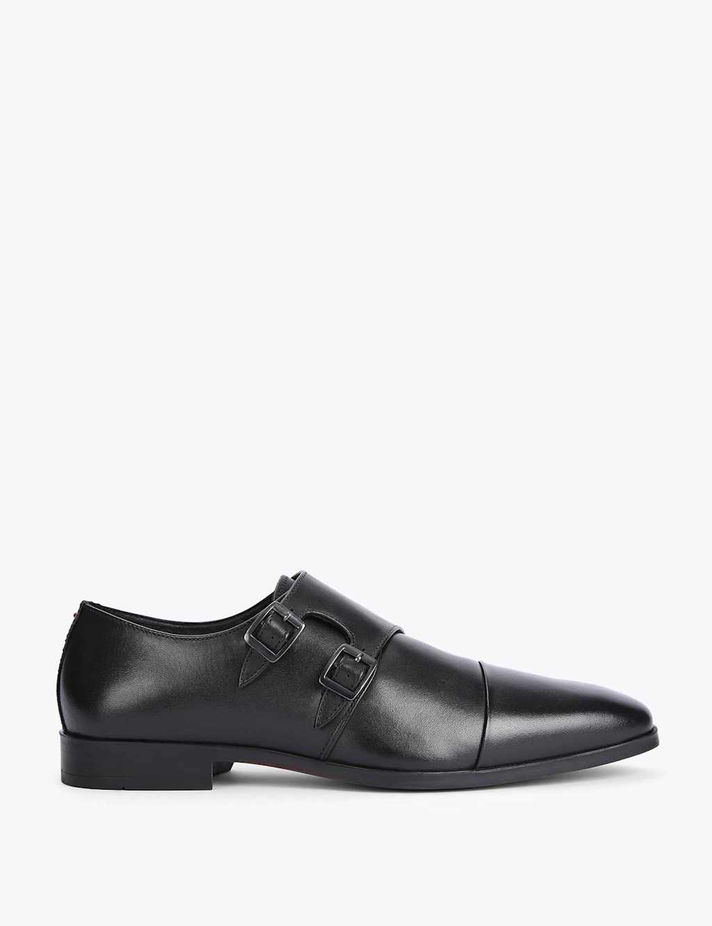 Kurt Geiger Men's Leather Monk Strap Shoes - 6 - Black - Available at M&S