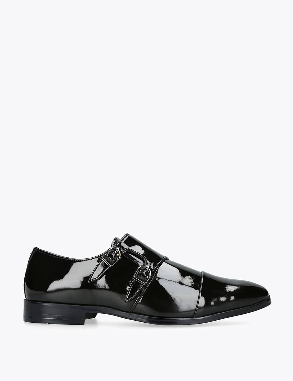 Kurt Geiger Men's Patent Monk Strap Shoes - 6 - Black - Available at M&S