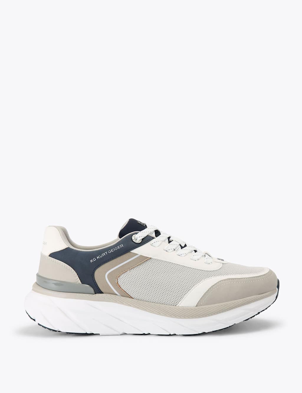 Kurt Geiger Men's Colour Block Lace Up Trainers - 11 - White - Available at M&S