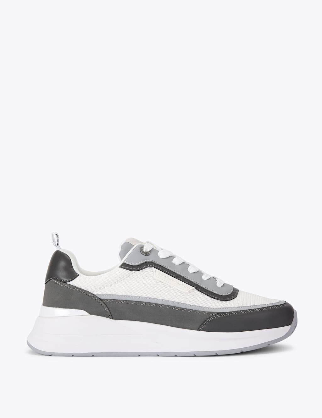 Kurt Geiger Men's Colour Block Lace Up Trainers - 9 - White - Available at M&S