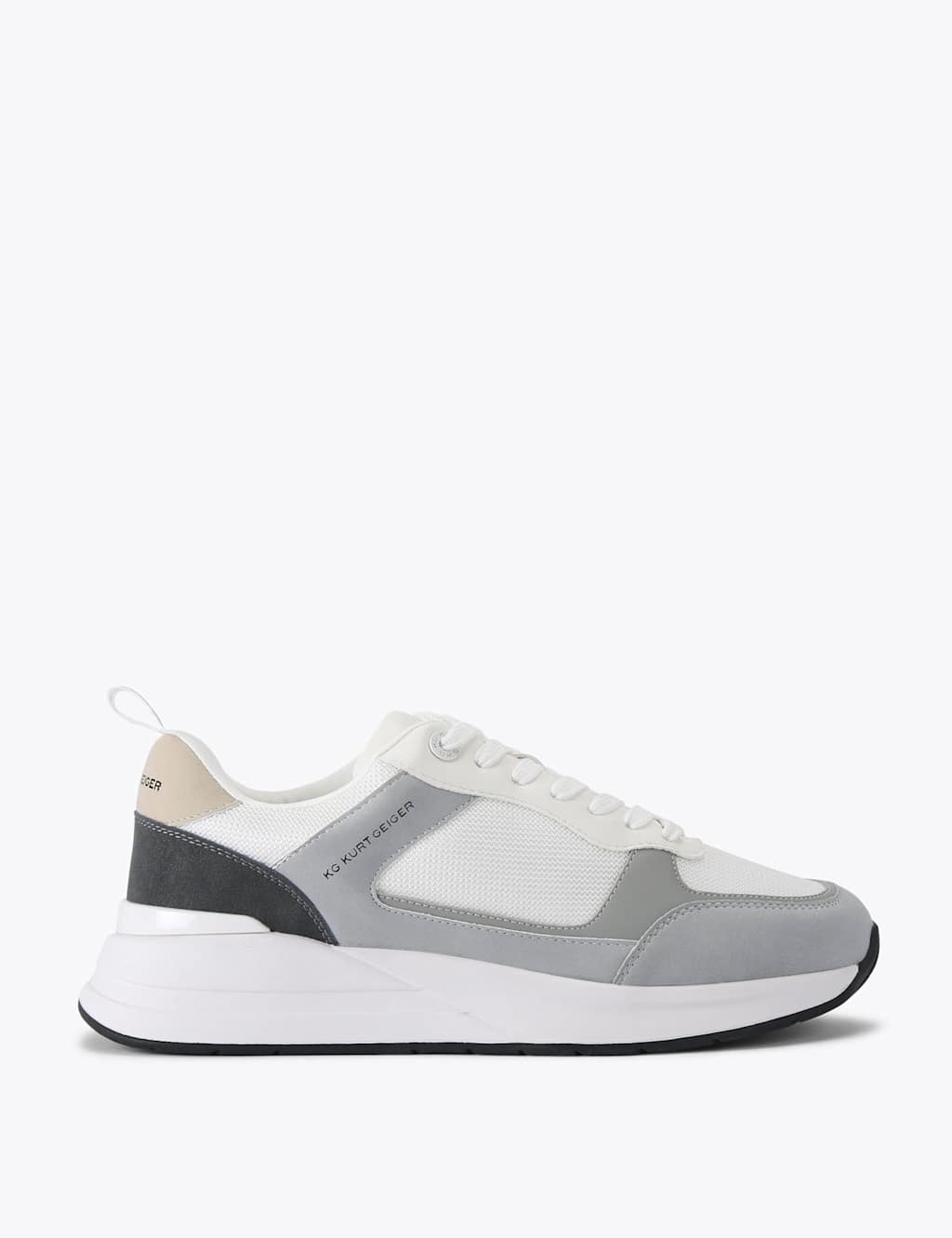 Kurt Geiger Men's Colour Block Lace Up Trainers - 11 - Grey - Available at M&S