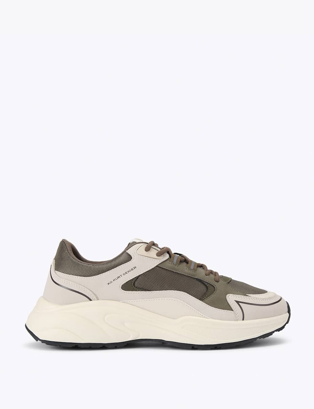 Kurt Geiger Men's Colour Block Lace Up Trainers - 7 - Beige - Available at M&S
