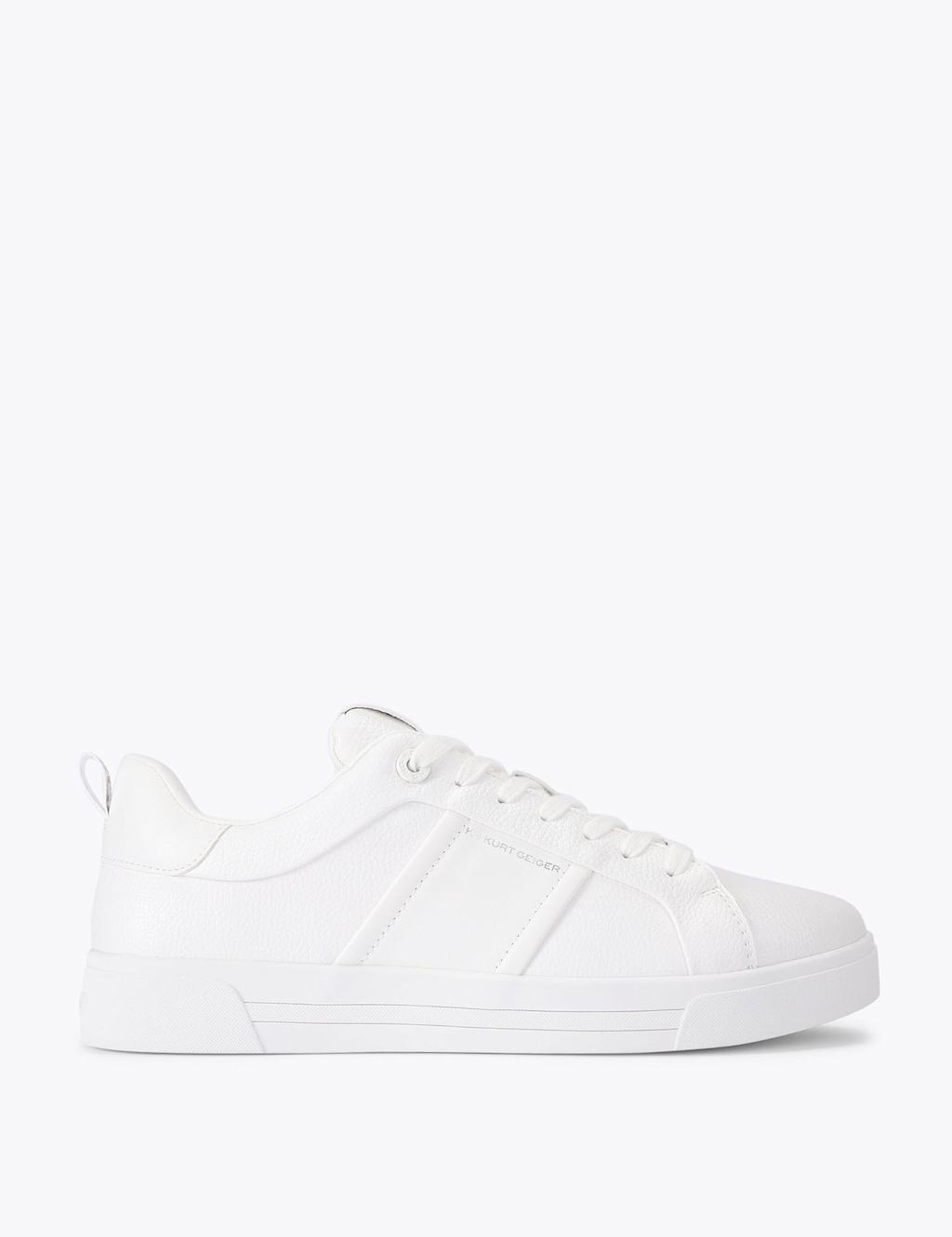 Kurt Geiger Men's Lace Up Trainers - 11 - White - Available at M&S