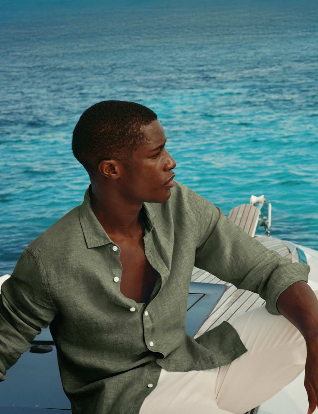 Charles Tyrwhitt Men's Slim Fit Pure Linen Shirt - XL - Olive - Available at M&S