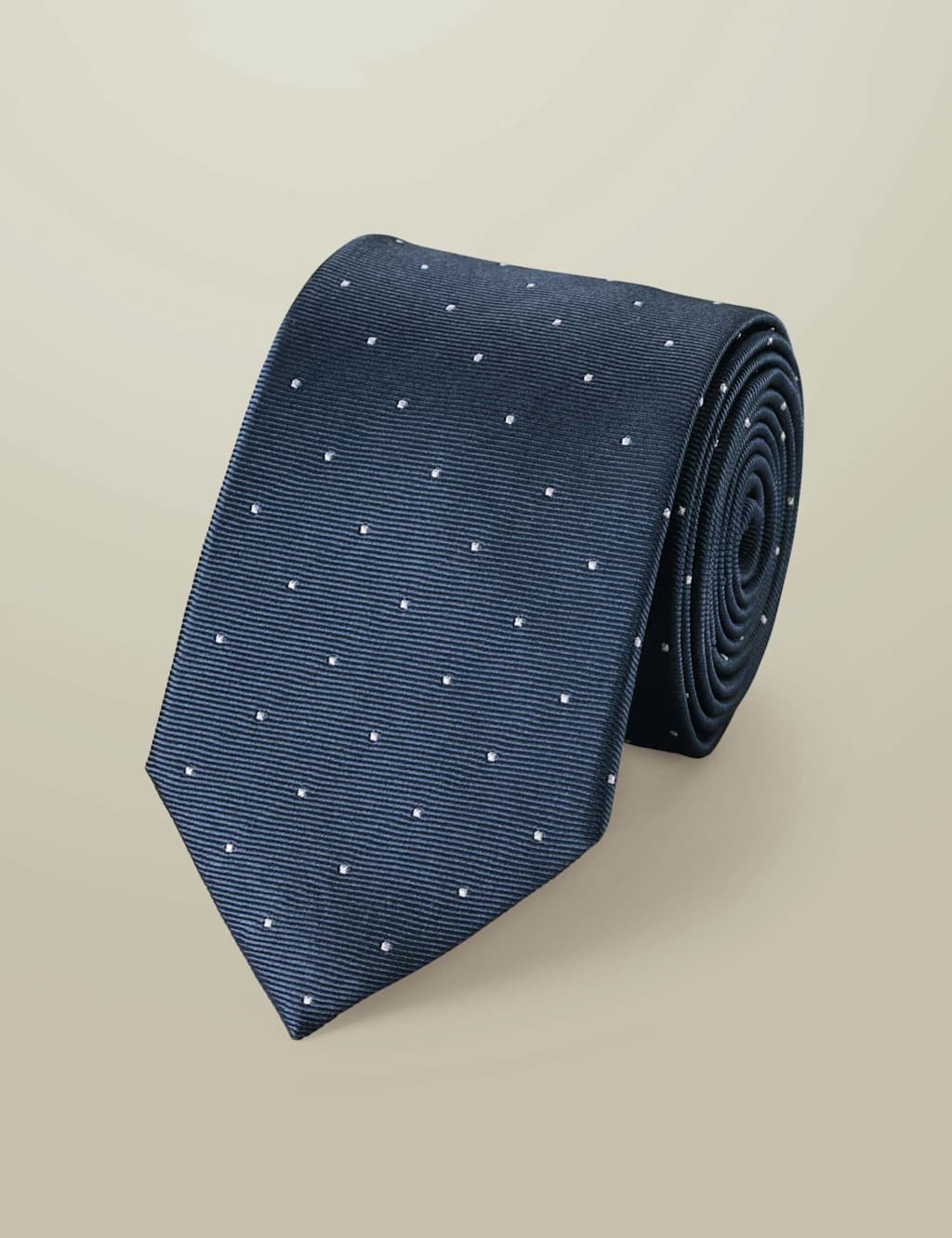 Charles Tyrwhitt Men's Polka Dot Pure Silk Tie - Air Force Blue - Available at M&S