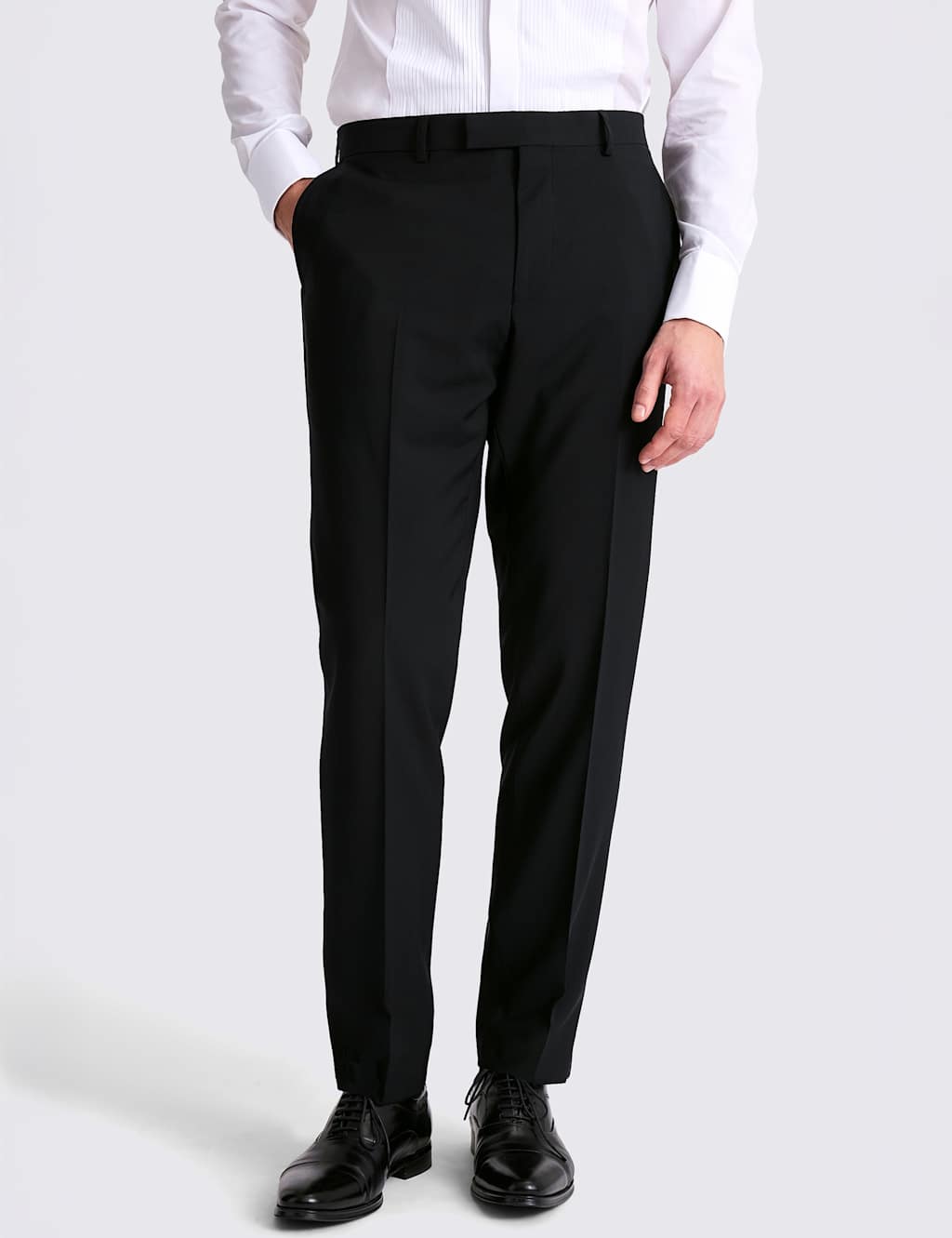 Moss Men's Tailored Fit Wool Blend Performance Suit Trousers - 36 - Black - Available at M&S