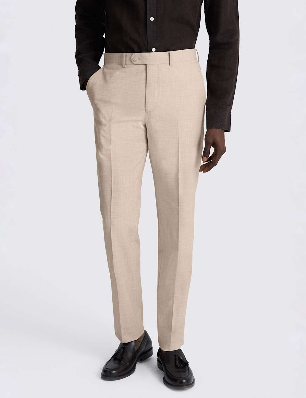 Moss Men's Tailored Fit Wool Rich Performance Suit Trousers - 36 - Neutral - Available at M&S