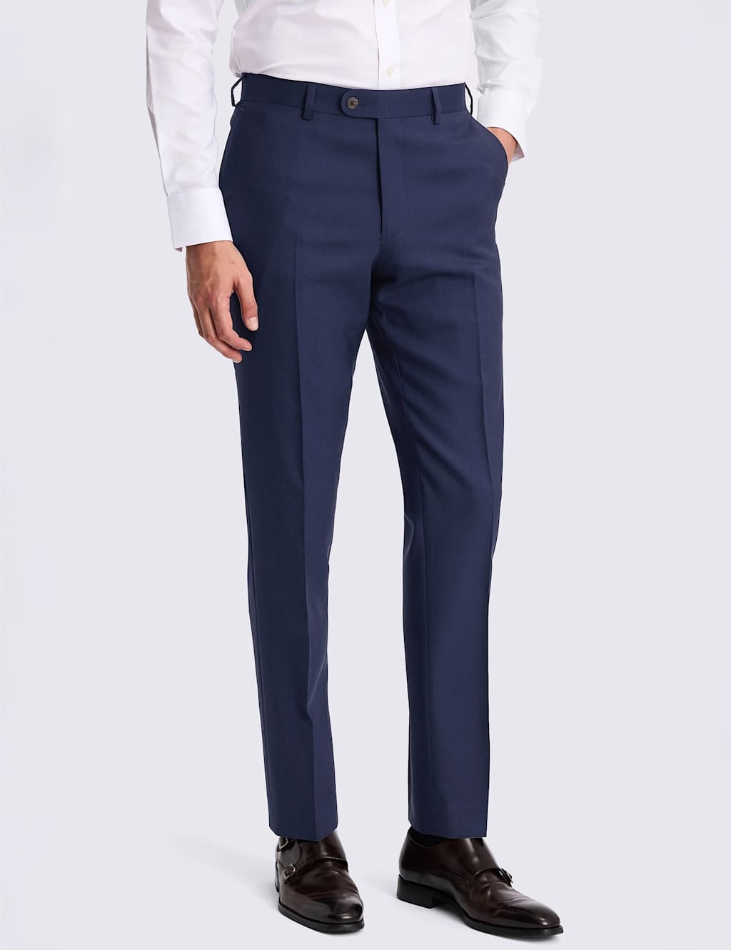 Moss Men's Tailored Fit Italian Pure Wool Suit Trousers - 32 - Bright Blue - Available at M&S